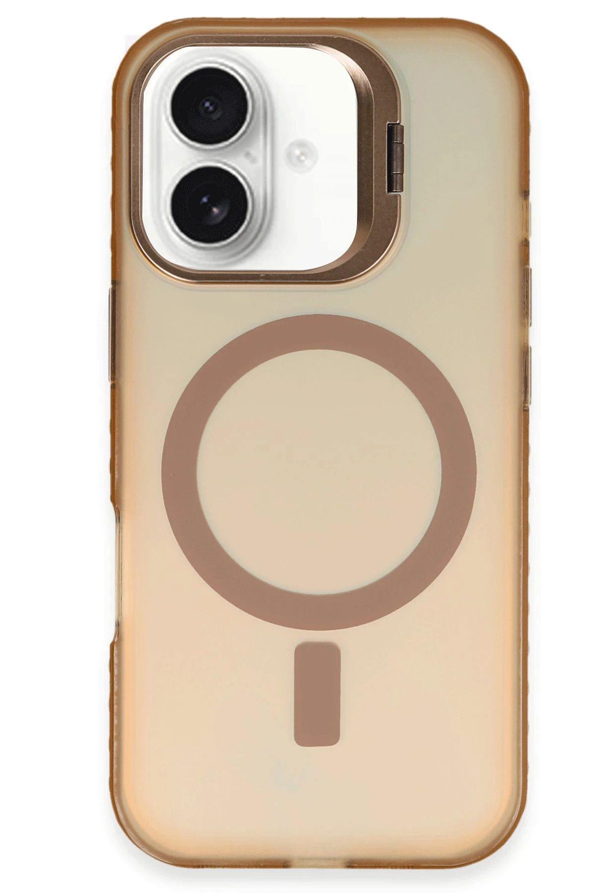 NewFace iPhone 16 Plus Kılıf Primera Magsafe Standlı Kapak - Gold HNZRN