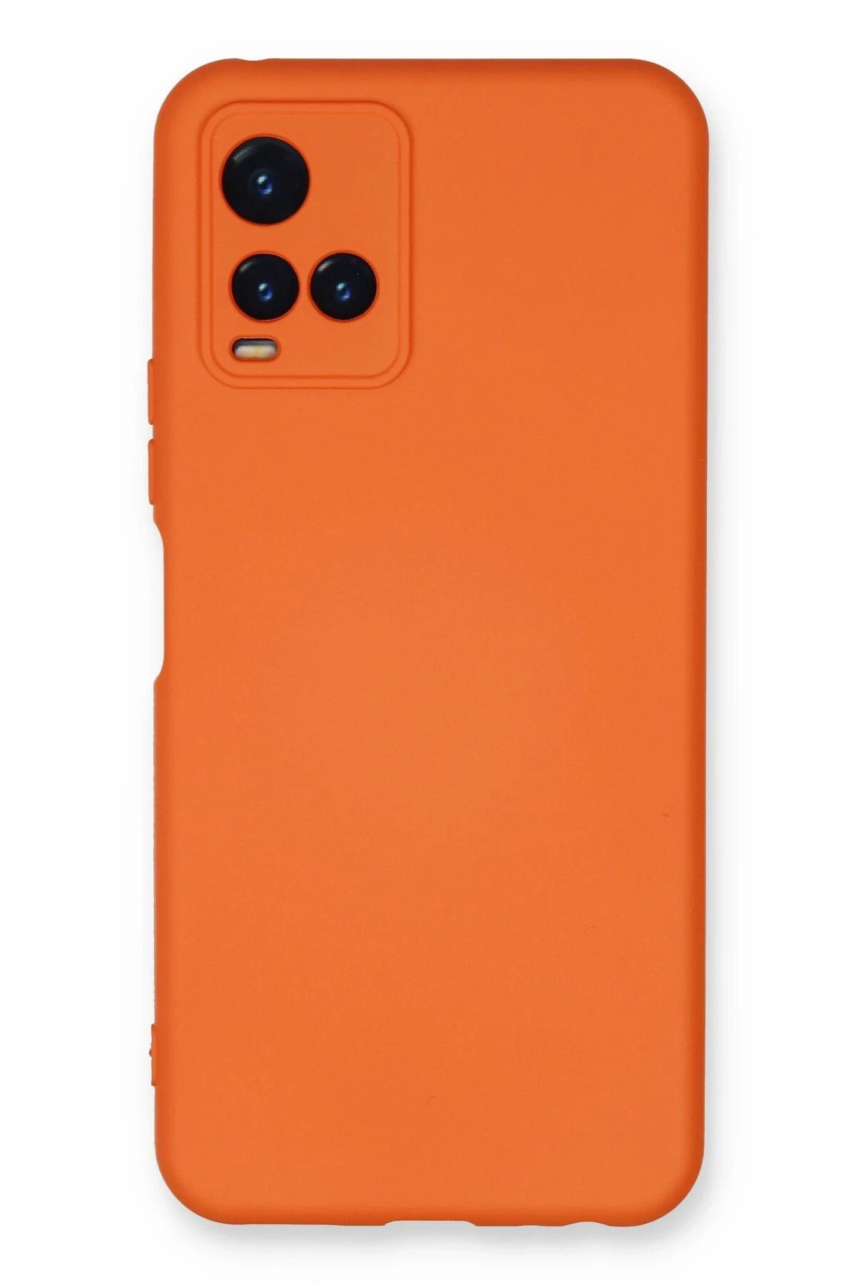 NewFace Vivo Y21S Kılıf Nano içi Kadife Silikon - Turuncu INSLM