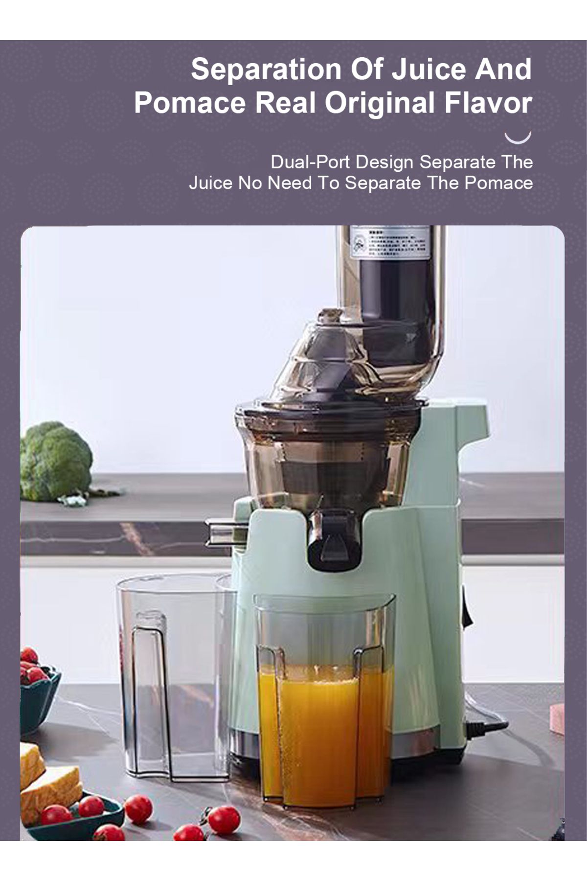 ET-LIFE-Slow Masticating Juicer, Slow juicer, Fruit/Vegetable Juicer, Cold Press Juicer with High Output 4