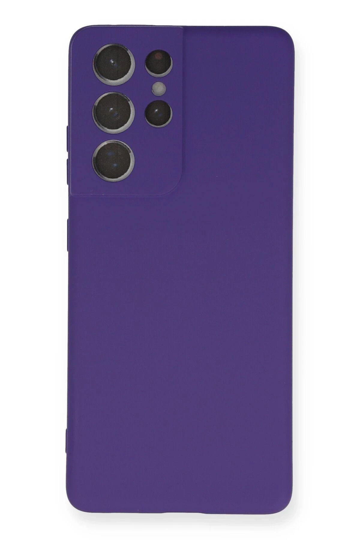 NewFace Galaxy S21 Ultra Kılıf Nano içi Kadife Silikon - Mor FERRG