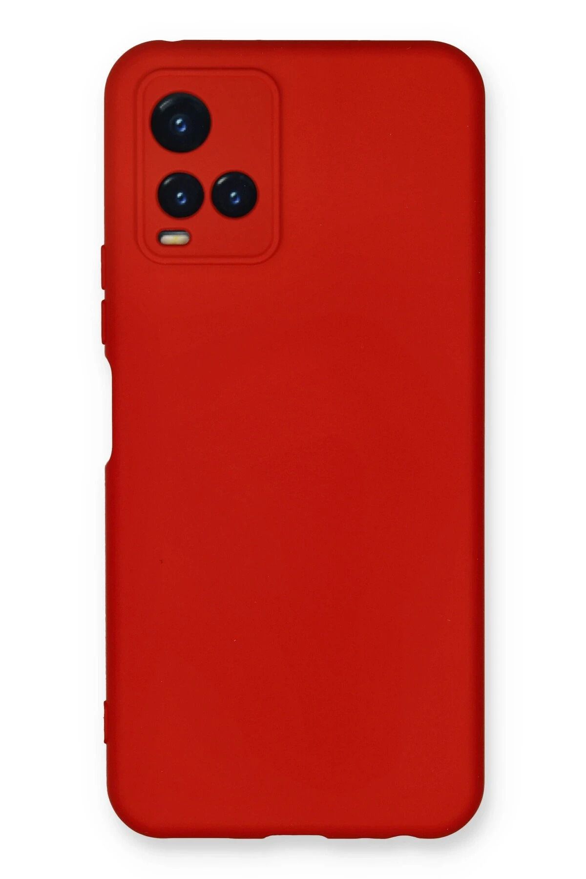 NewFace Vivo Y21S Kılıf Nano içi Kadife Silikon - Kırmızı  uyumlu