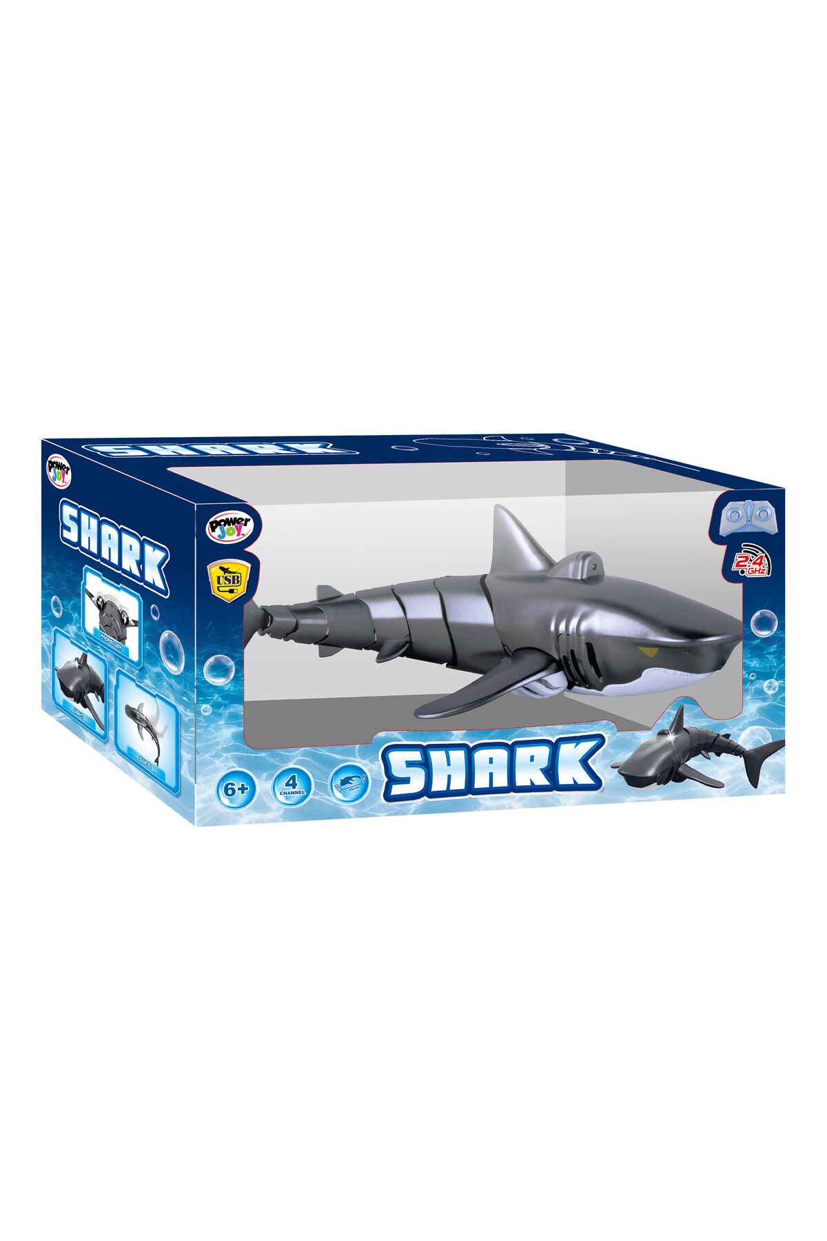 Power Joy-Remote Control Shark 2.4G with Light | Shark-Shaped Remote Control Toy for Kids 4