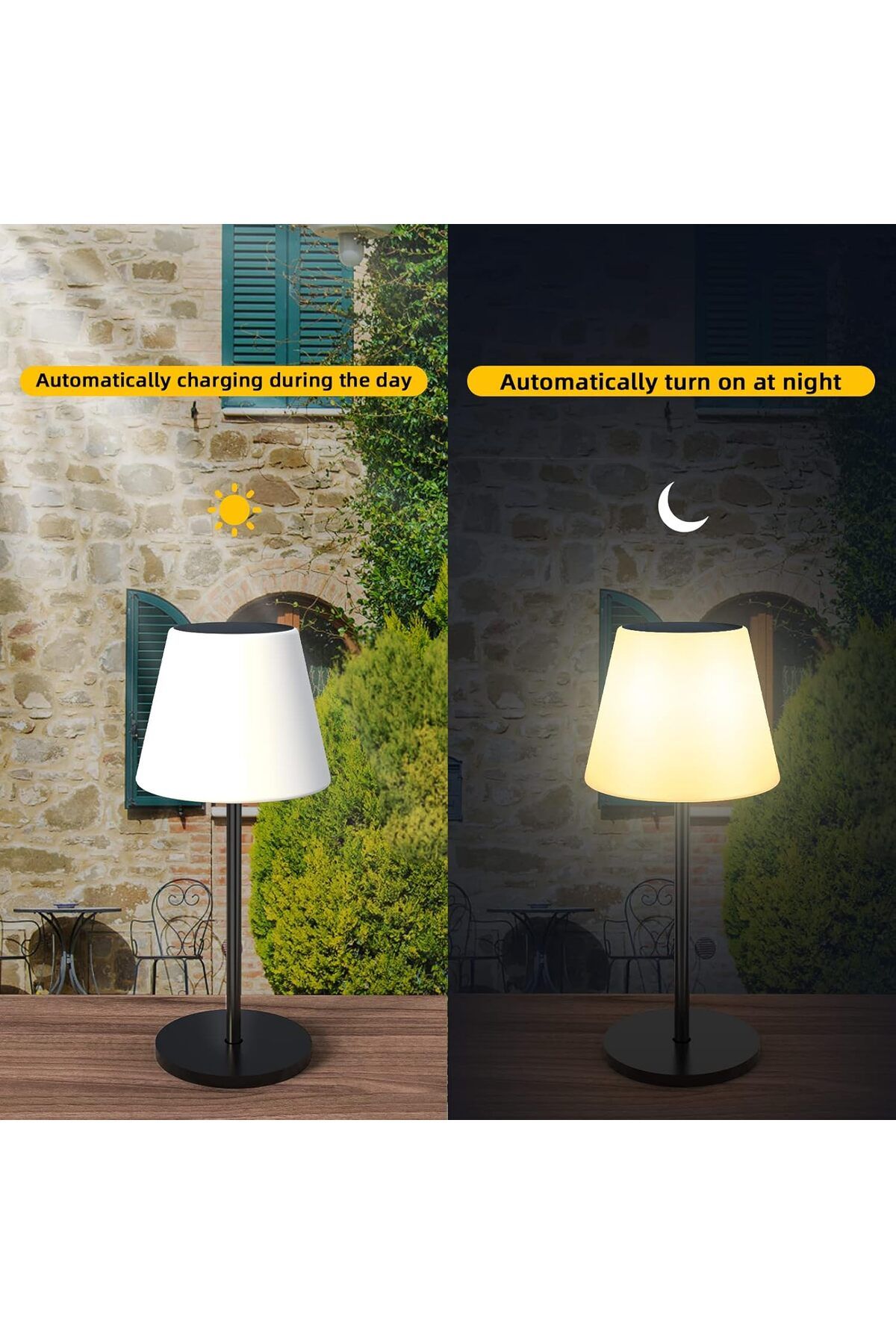 CLASSLIGHTS-Lampă de masă solară RGBW cu telecomandă - Iluminat exterior cu 2 opțiuni de înălțime 7