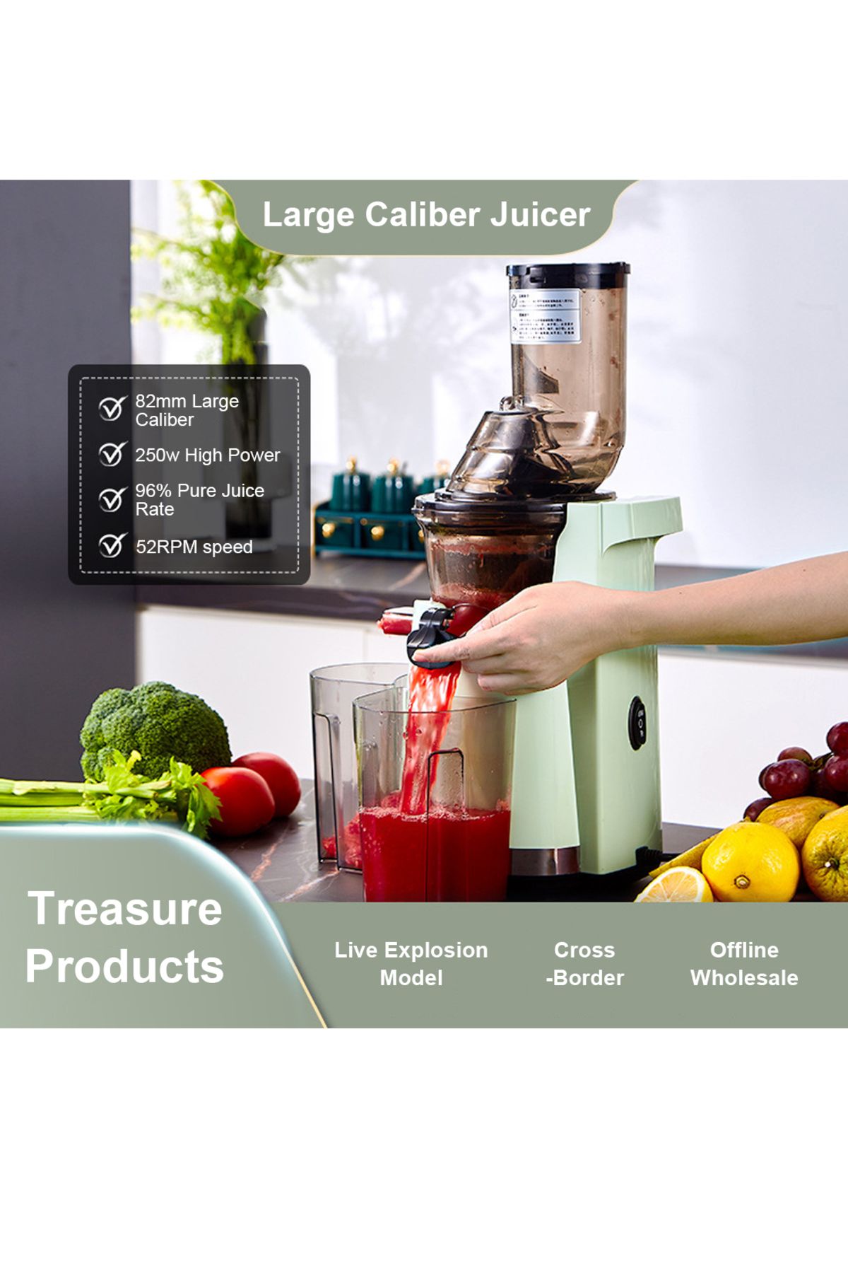 ET-LIFE-Slow Masticating Juicer, Slow juicer, Fruit/Vegetable Juicer, Cold Press Juicer with High Output 2
