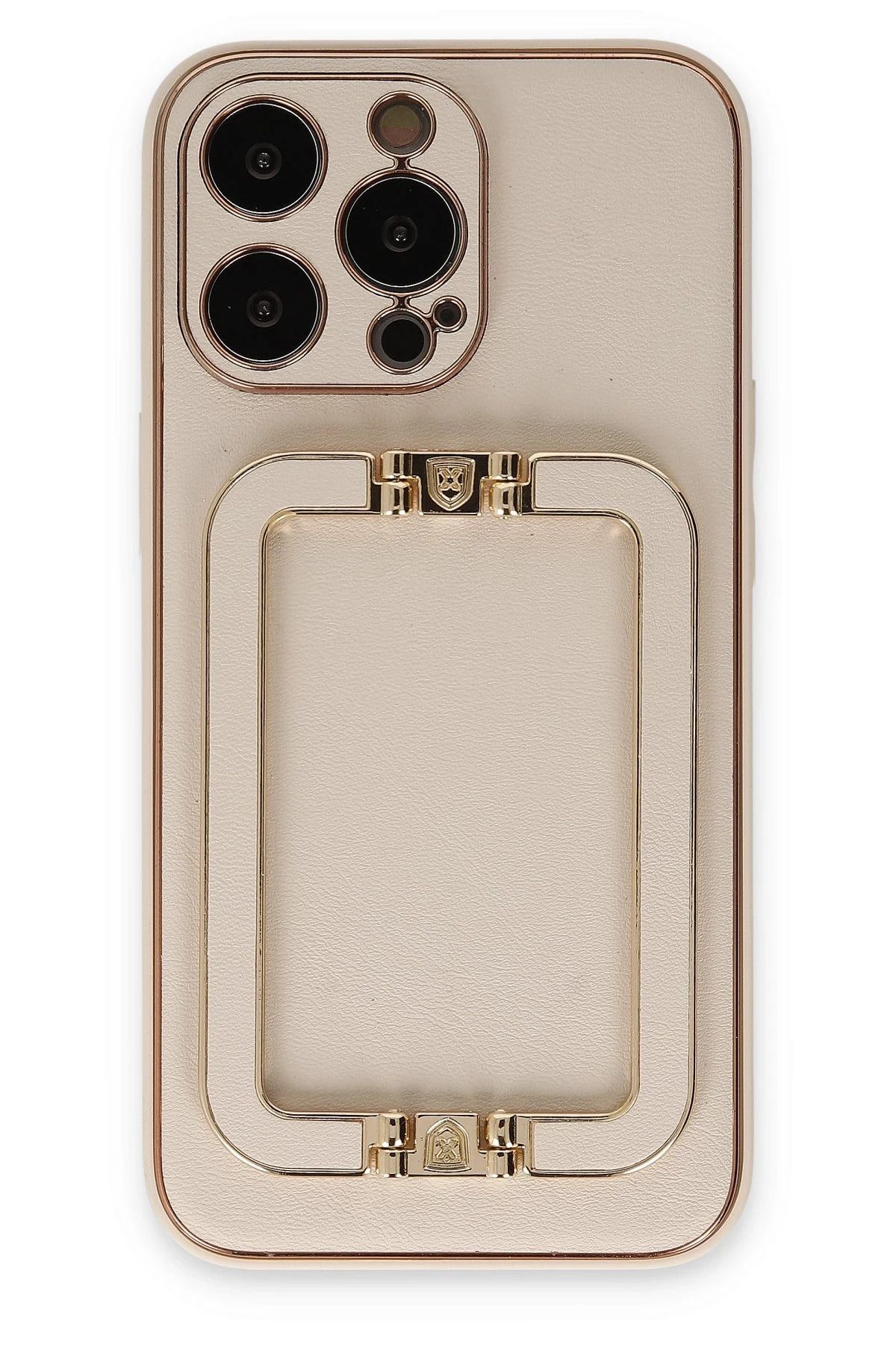 NewFace iPhone 13 Pro Kılıf Coco Elit Kapak - Gold BSTMY
