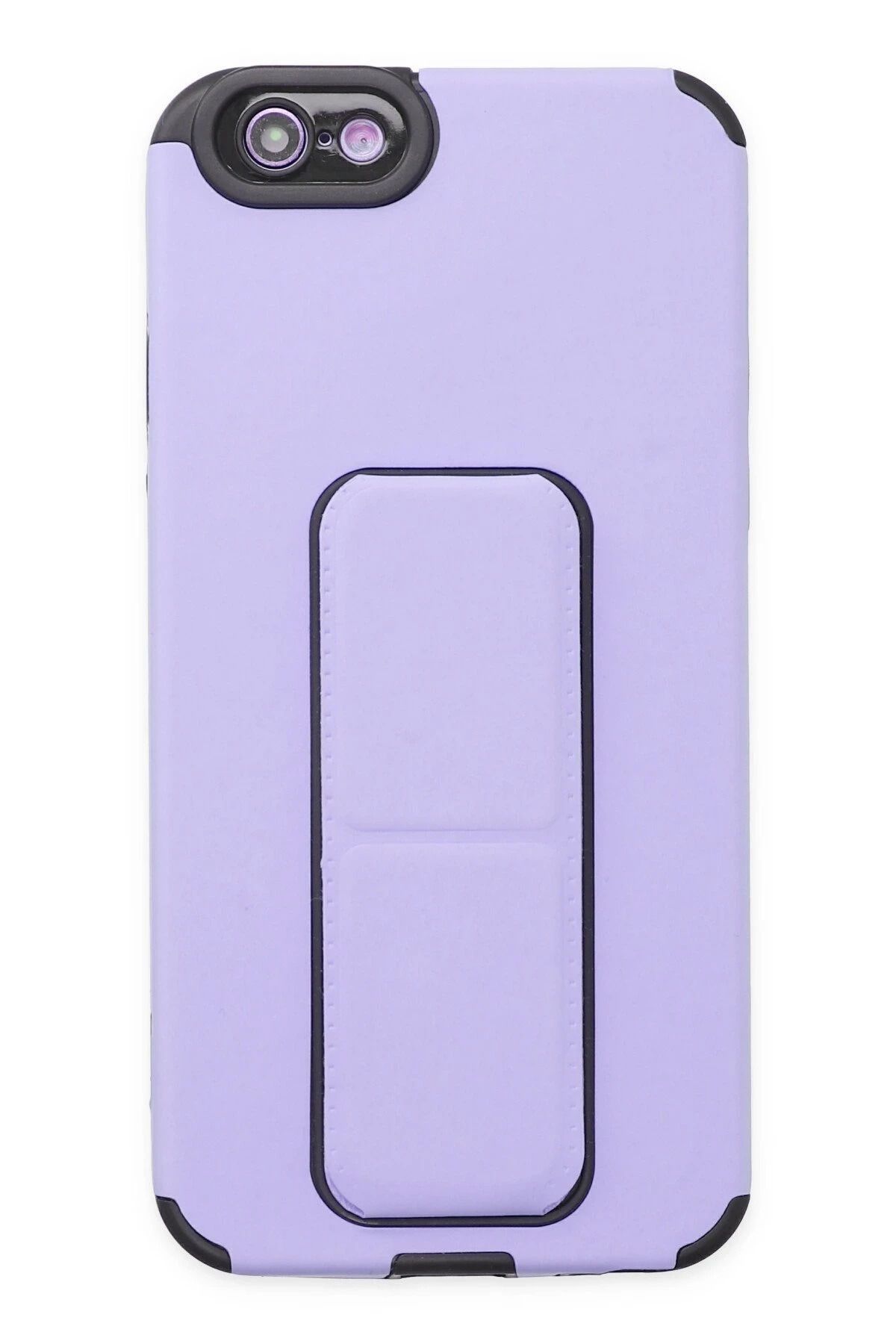 NewFace iPhone 6 Kılıf Mega Standlı Silikon - Lila DPMAH