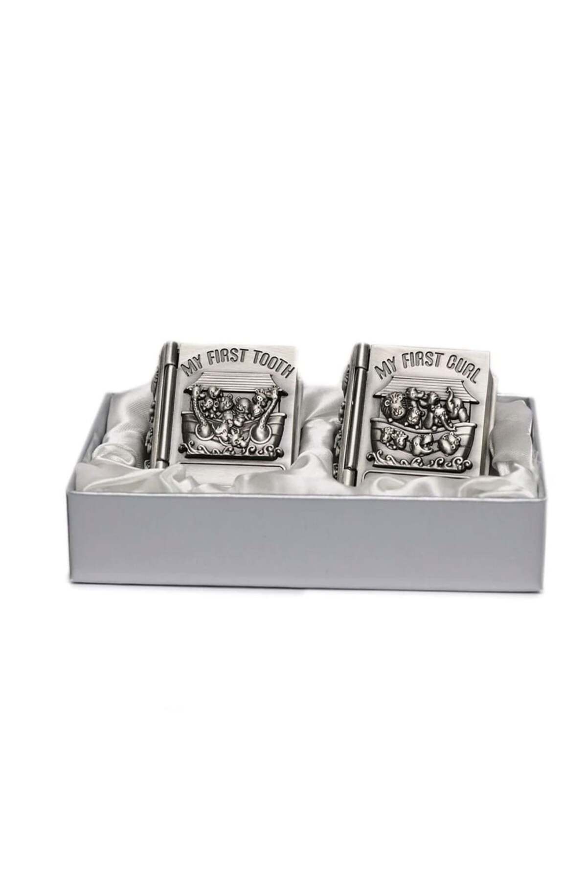 PUFO-Set of 2 antimony boxes Pufo Little Child for the first strand and the first tooth, 4 cm 6