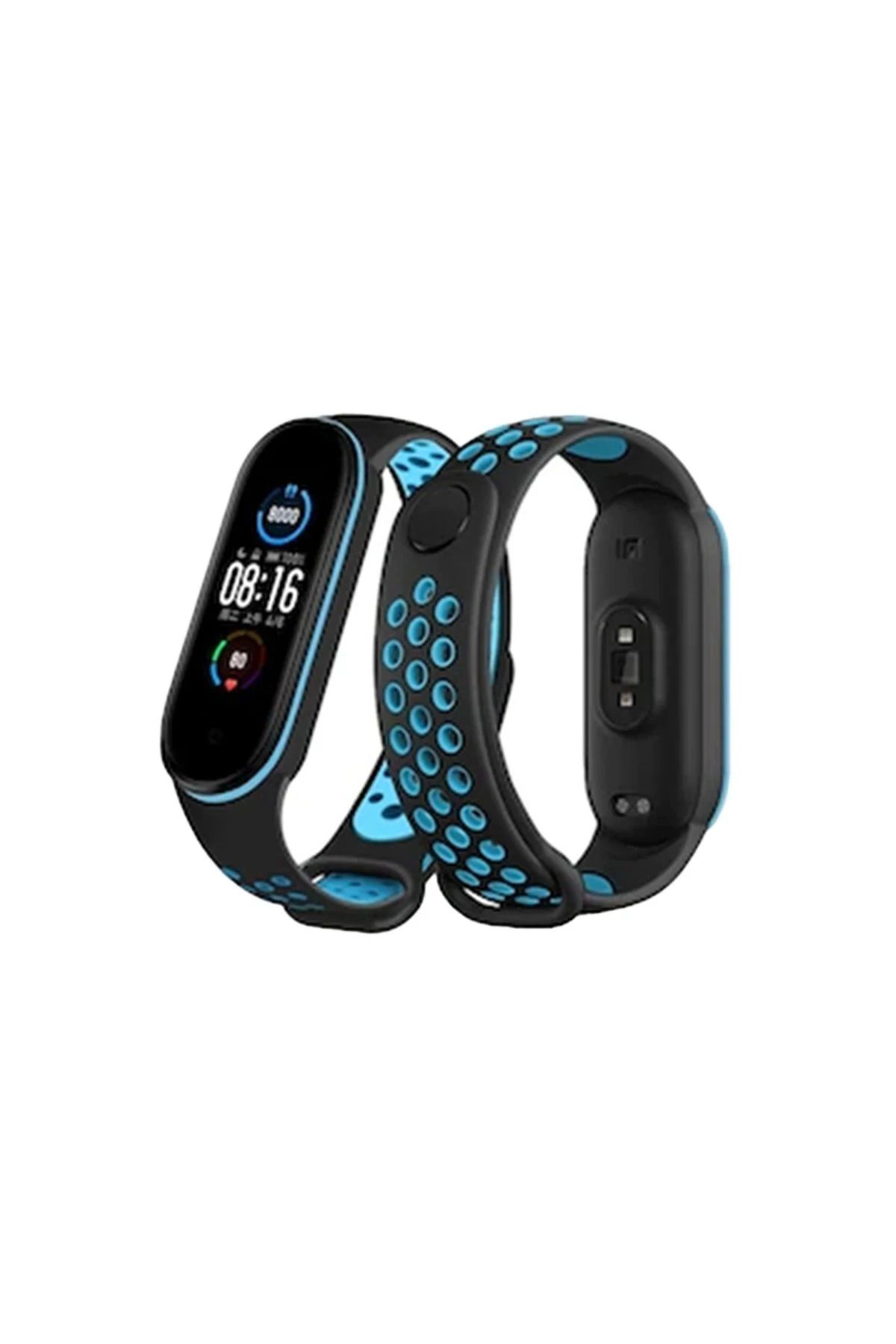 NewFace Xiaomi Mi Band 6 Spor Delikli Kordon - Siyah-Mavi INSLM