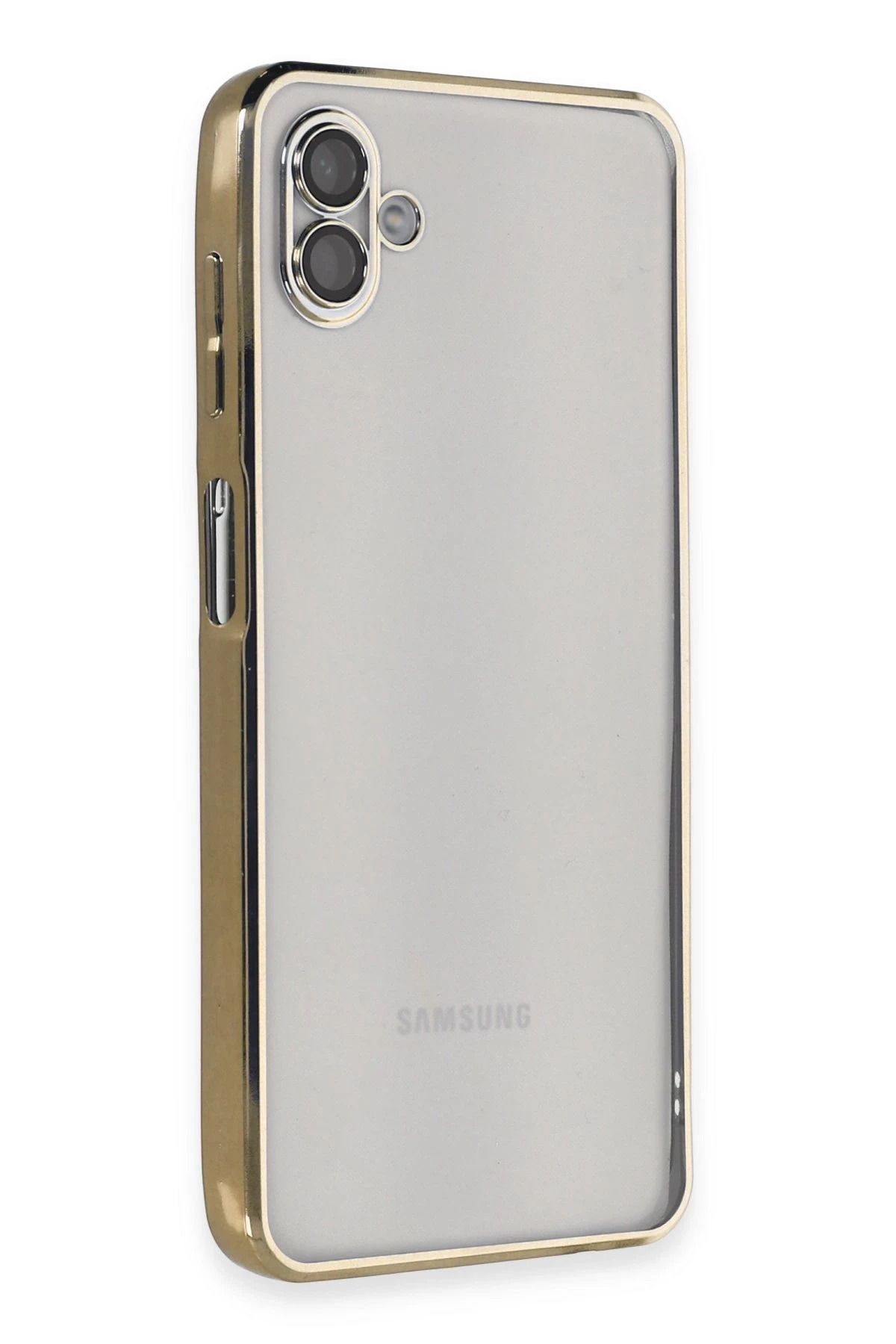 NewFace Samsung Galaxy A04 Kılıf Lensli Silikon - Gold FERRG