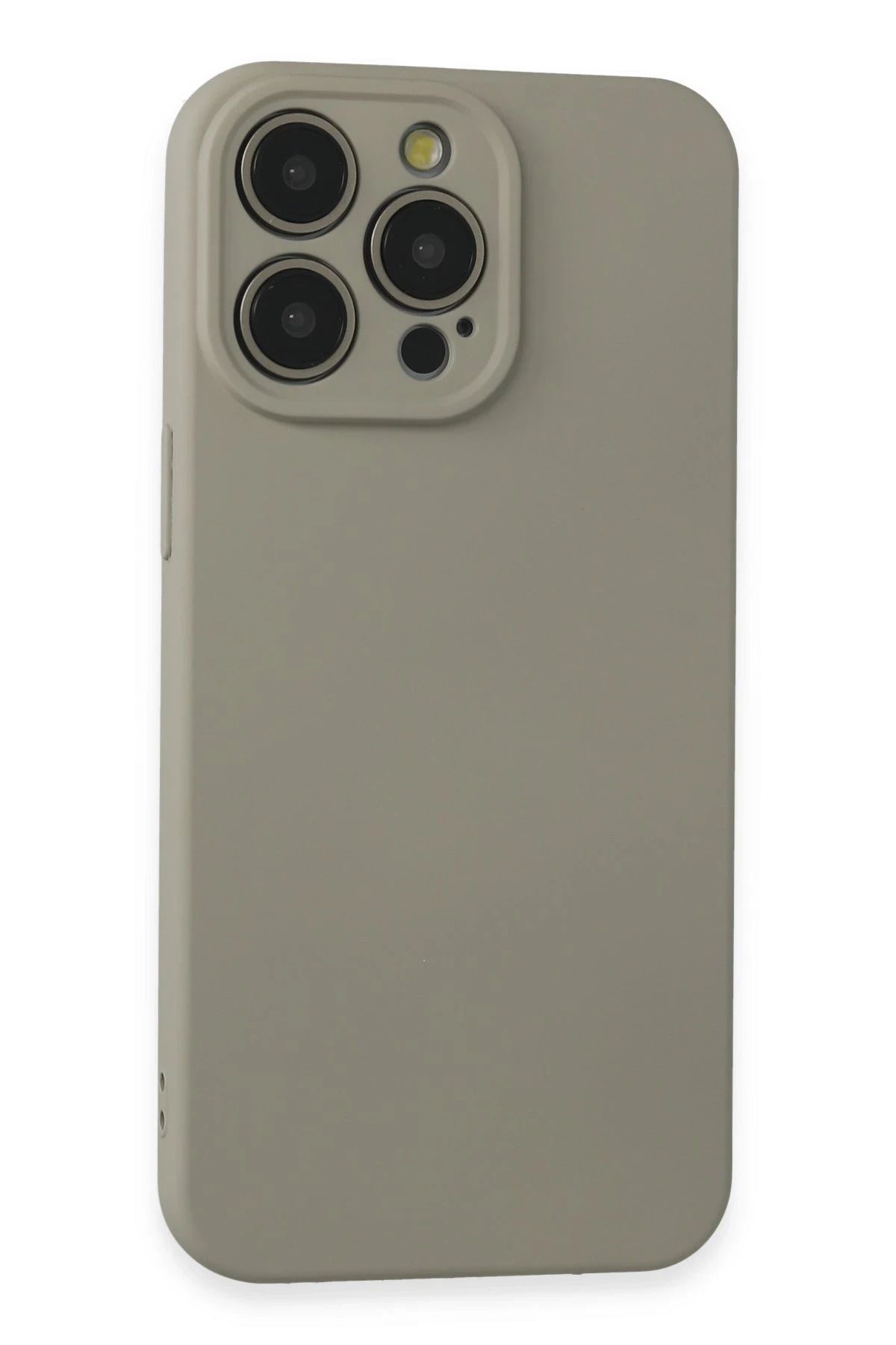 NewFace iPhone 15 Pro Max Kılıf Nano içi Kadife Silikon - Beyaz Titanyum JOJUA