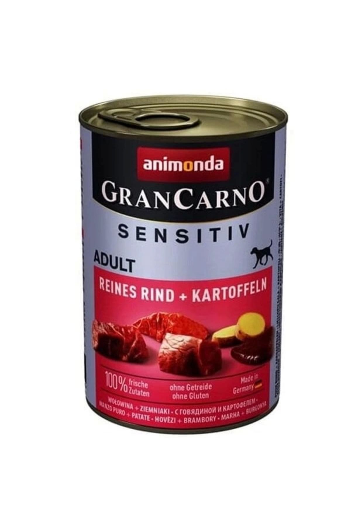 YNT İthalat Animonda Gran Carno Sensitive Sığır Etli ve Patatesli Yetişkin Köpek Konservesi 400 Gr