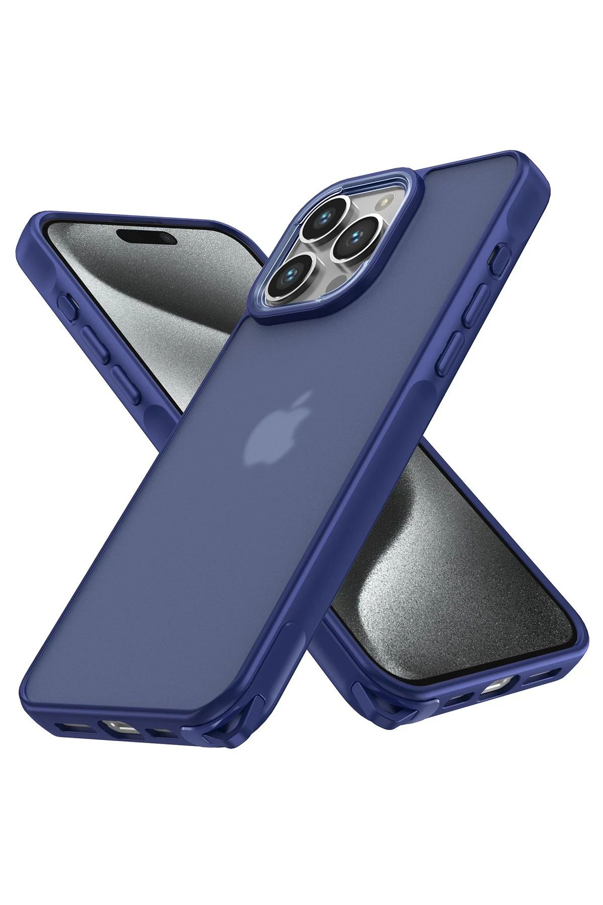 NewFace iPhone 15 Pro Max Kılıf Elegant Kapak - Lacivert JOJUA