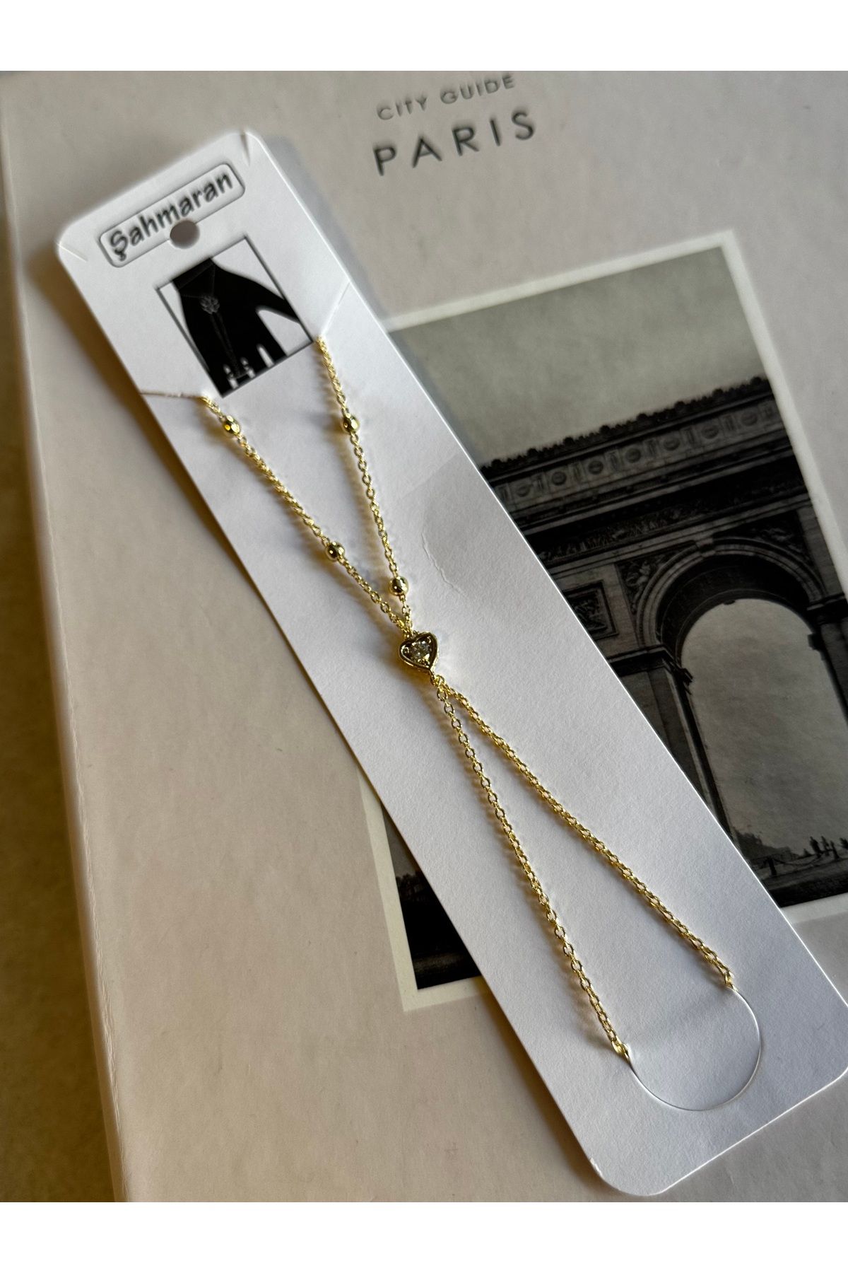 shop Kalp Detaylı Zirkon Taşlı Gold Çelik Şahmeran