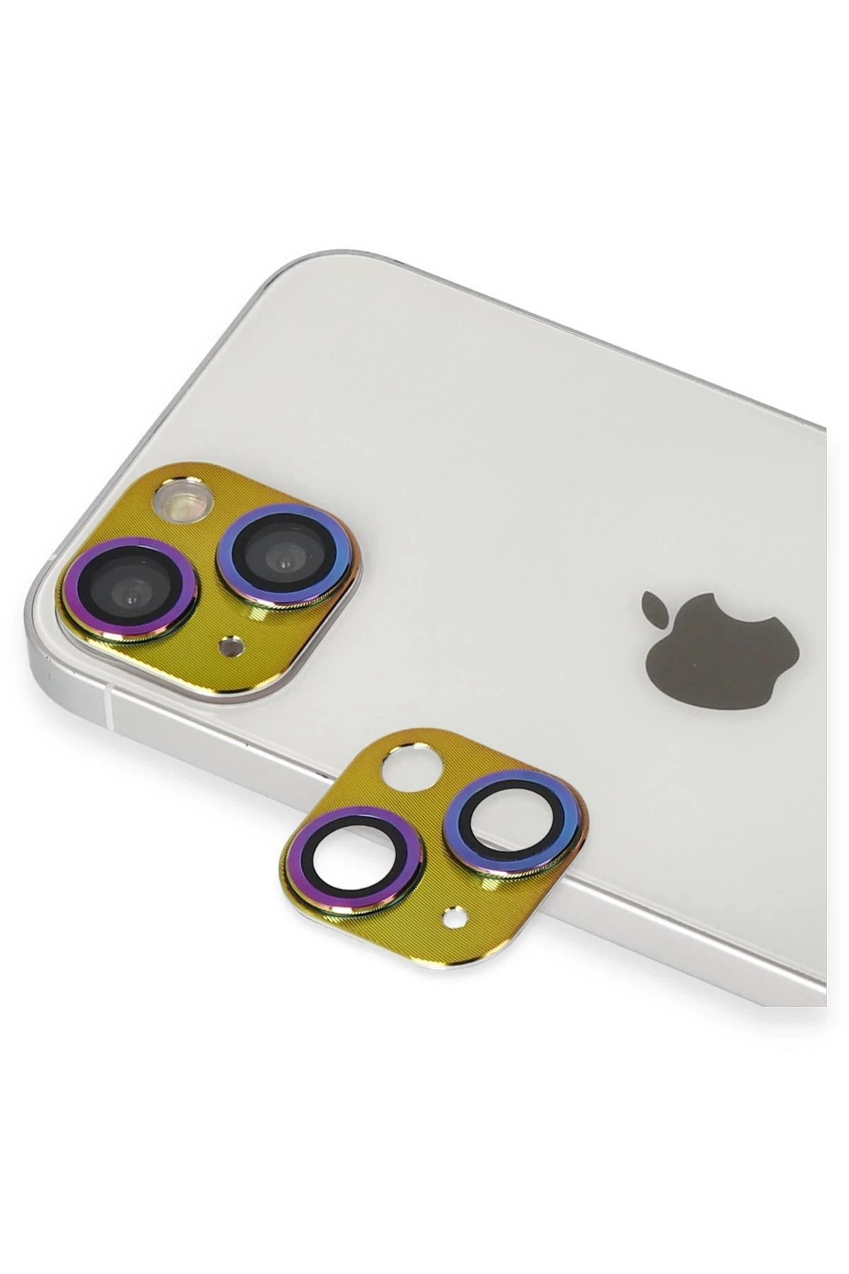 NewFace iPhone 13 Pers Alüminyum Kamera Lens - Rainbow ALMLA