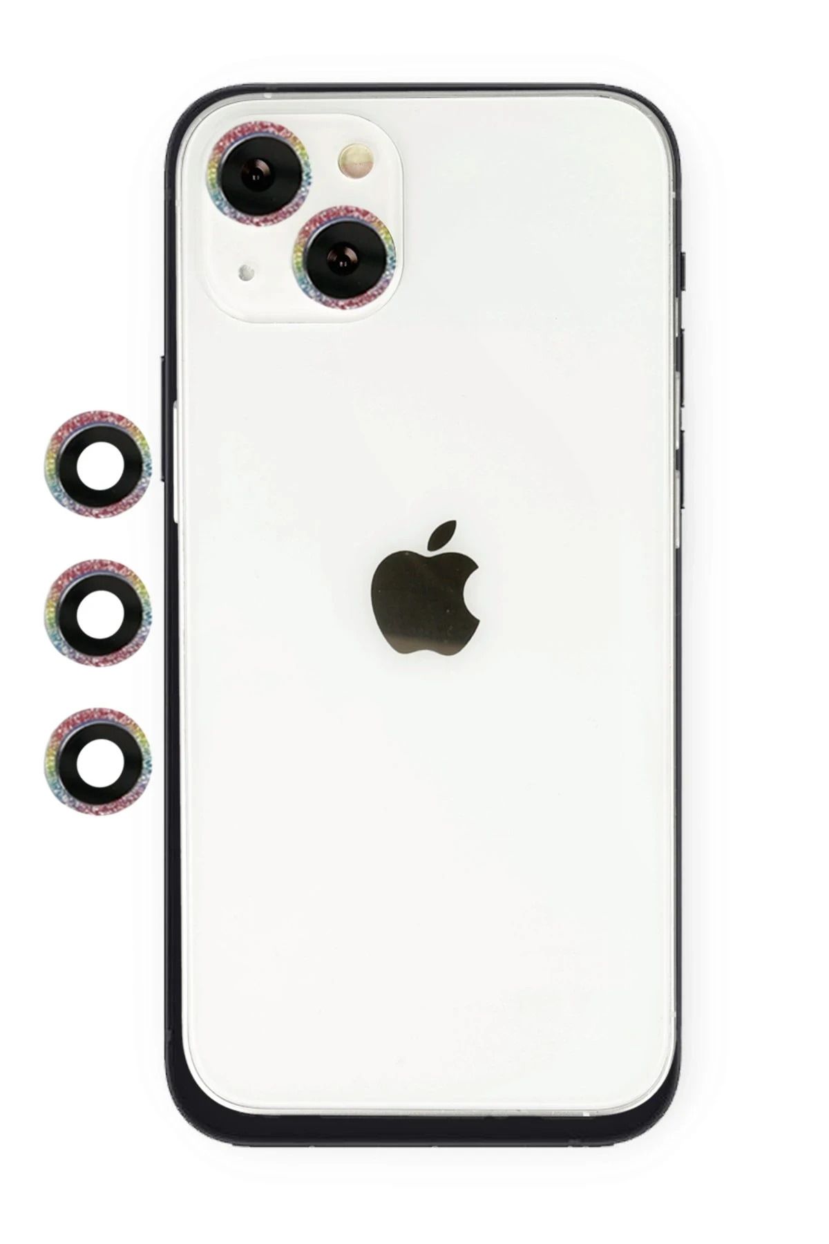 NewFace iPhone 14 Uyumlu Shine Kamera Lens - Rainbow HNZRN