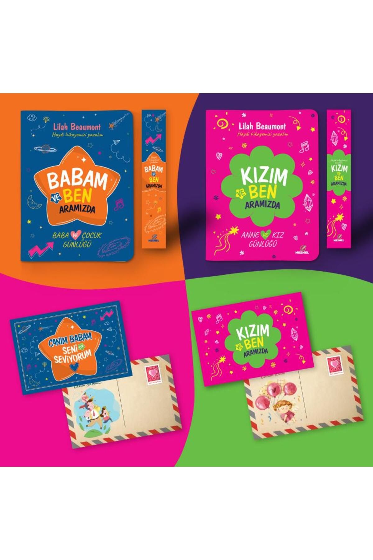 nesnel yayınlar Baba ve Anne Kız Günlükleri - Ayraç ve Kartpostal İlaveli
