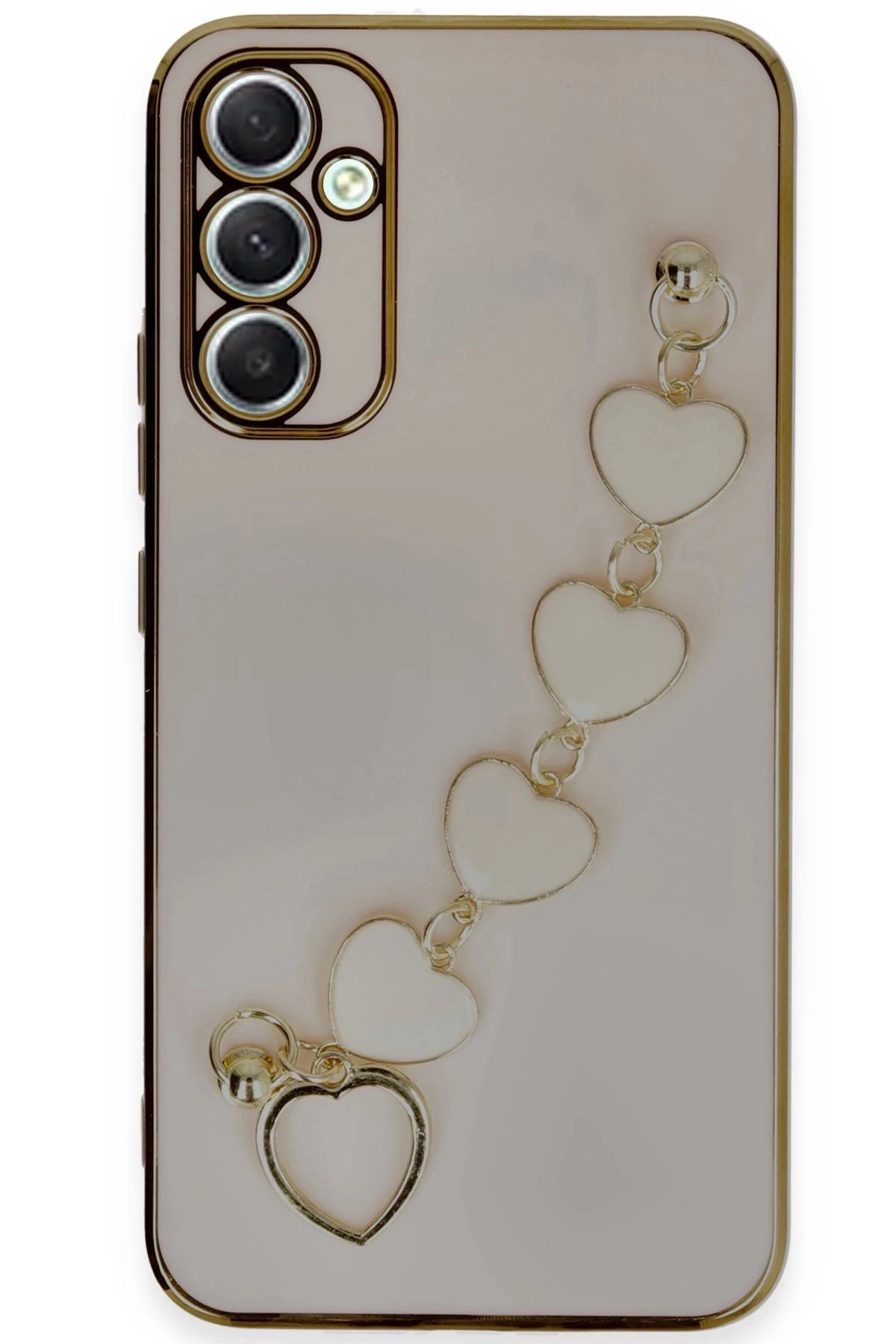 NewFace Samsung Galaxy A34 5G Kılıf Esila Silikon - Pudra HNZRN
