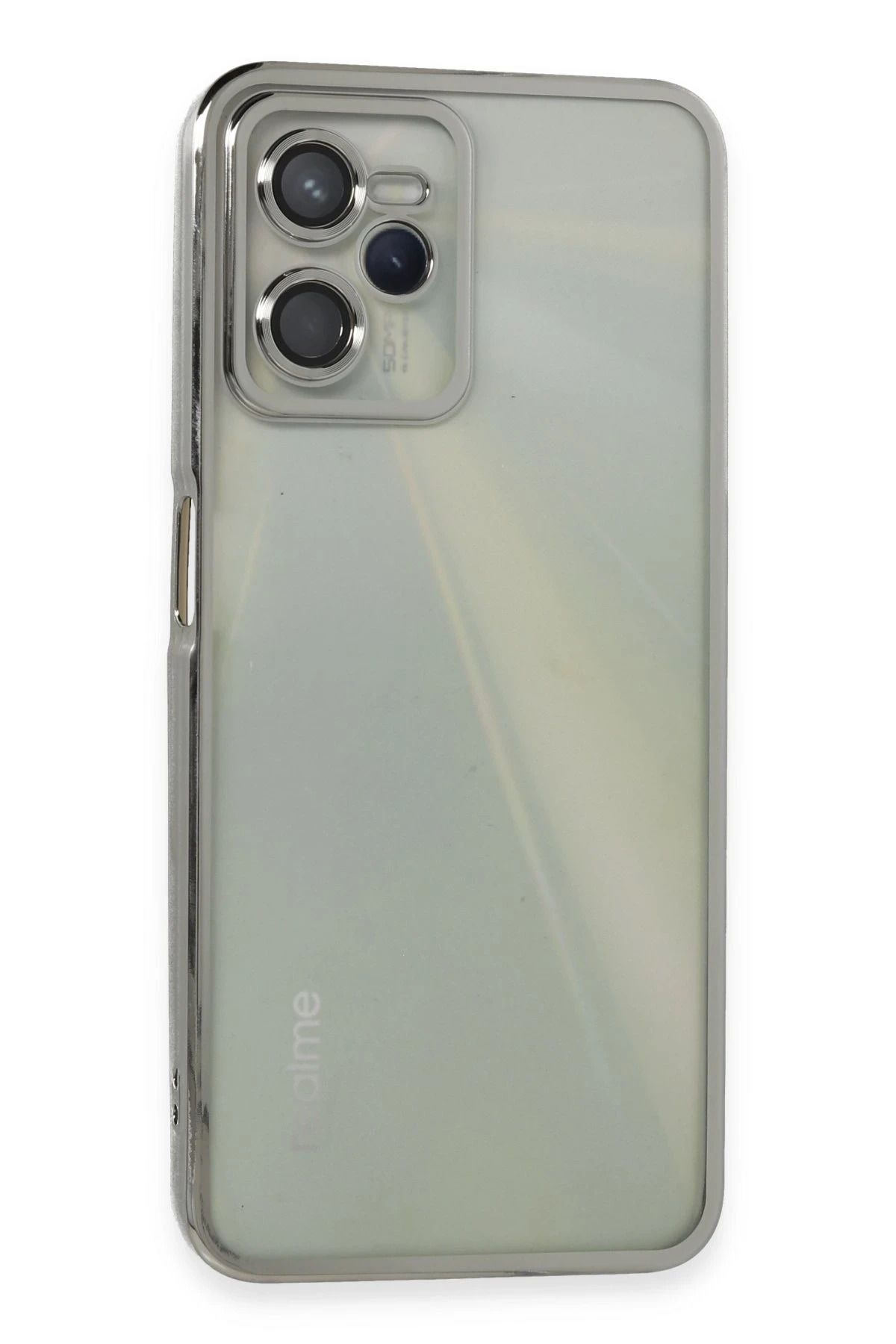 NewFace Realme C35 Kılıf Lensli Silikon - Gümüş YNSMR