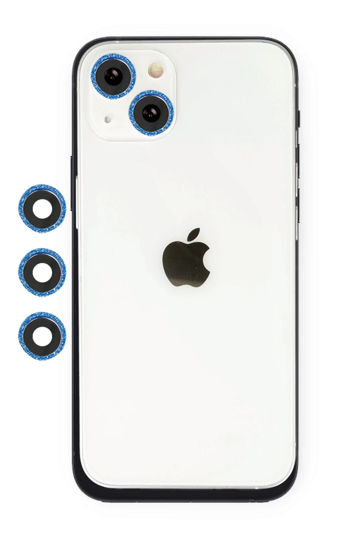 NewFace iPhone 14 uyumlu Shine Kamera Lens - Mavi DRSTR