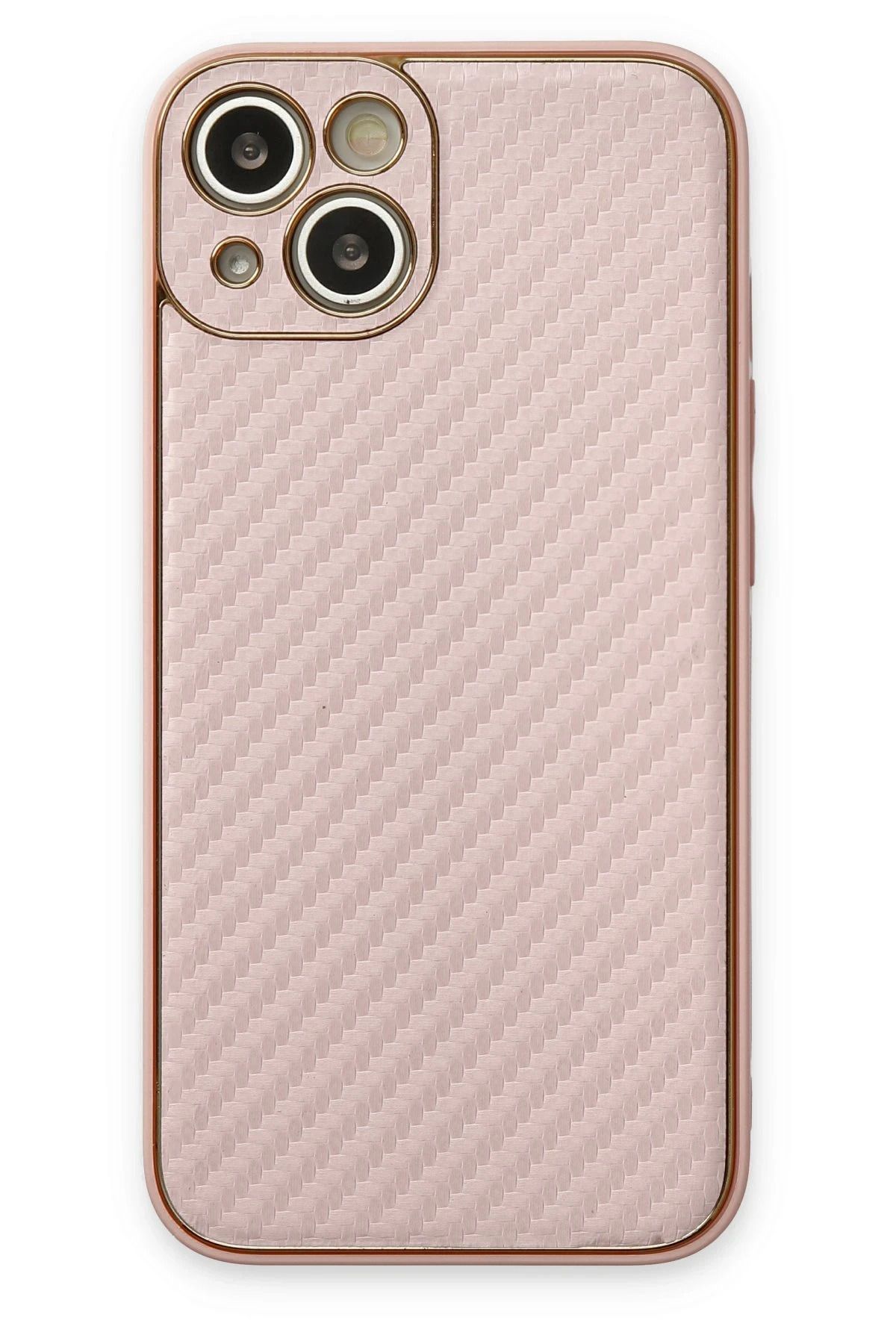 NewFace iPhone 13 Kılıf Coco Karbon Silikon - Pembe BSTMY