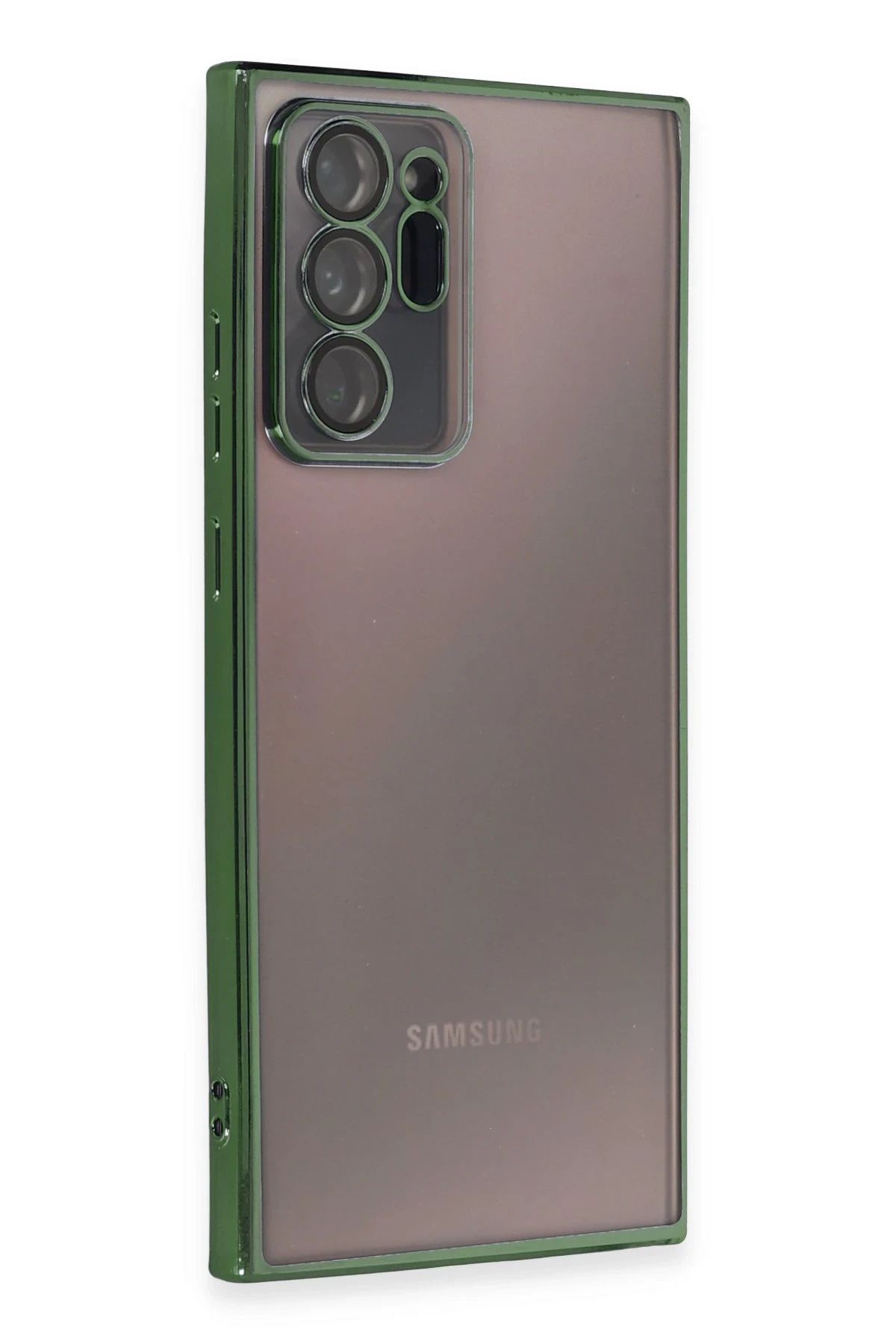 NewFace Samsung Galaxy Note 20 Ultra Kılıf Lensli Silikon - Yeşil DPMAH