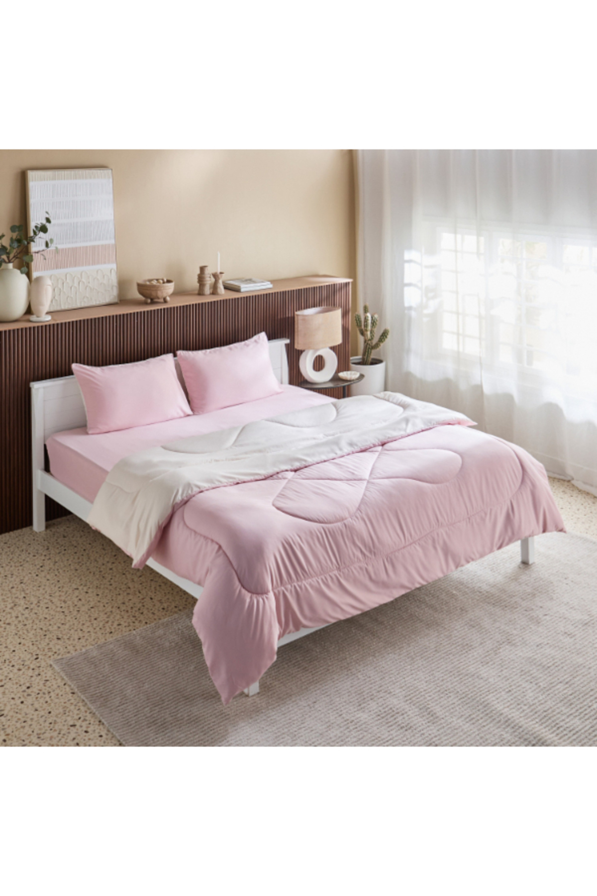 Home Box Derby 3-Piece Reversible Microfiber King Comforter Set 220x240 cm
