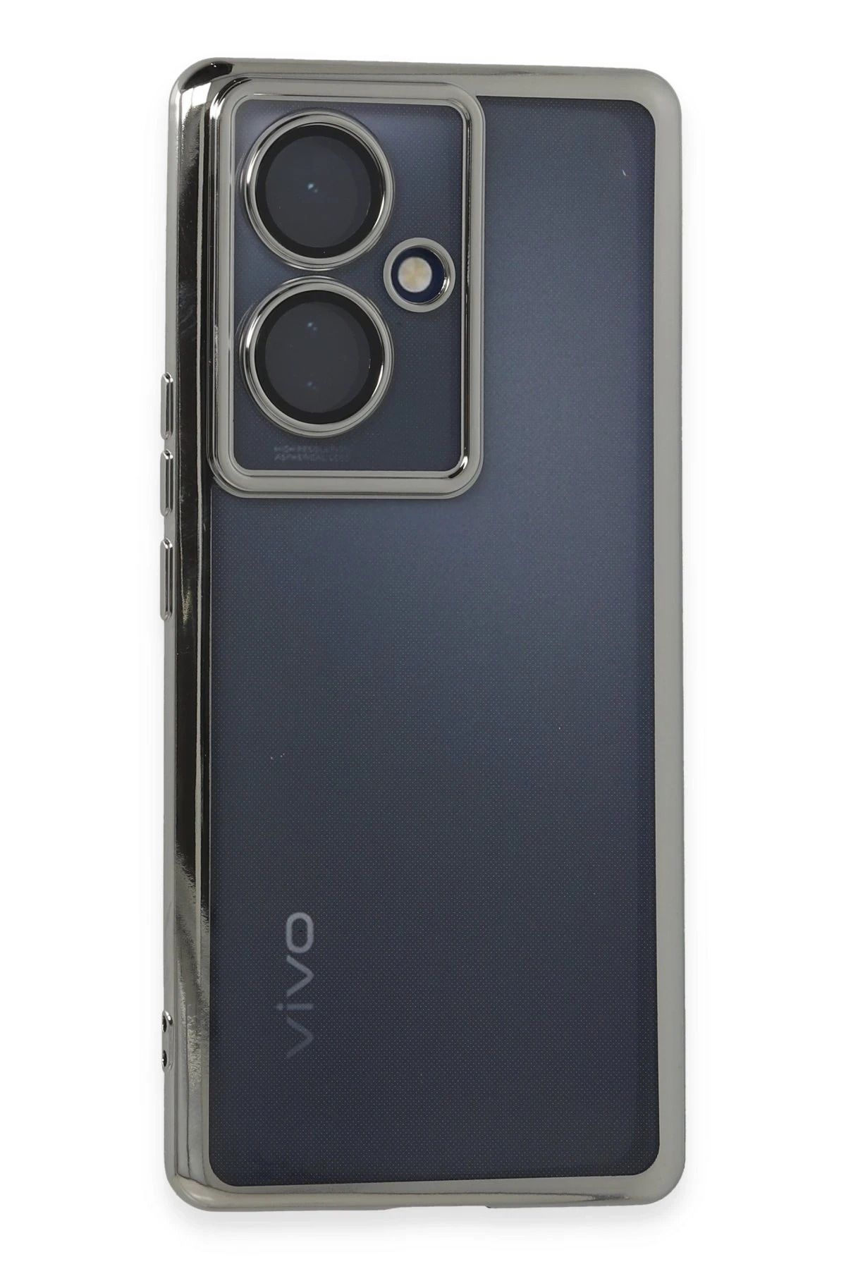 NewFace Vivo V29 Lite Kılıf Lensli Silikon - Gümüş JOJUA