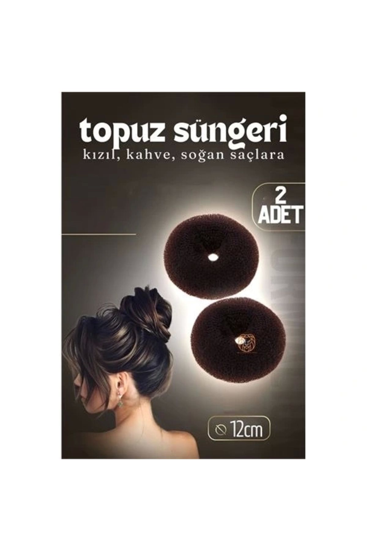 STOREMAX Kahve Saç Topuz Süngeri 2 ADET 12 CM Çap 5 cm Kalınlık