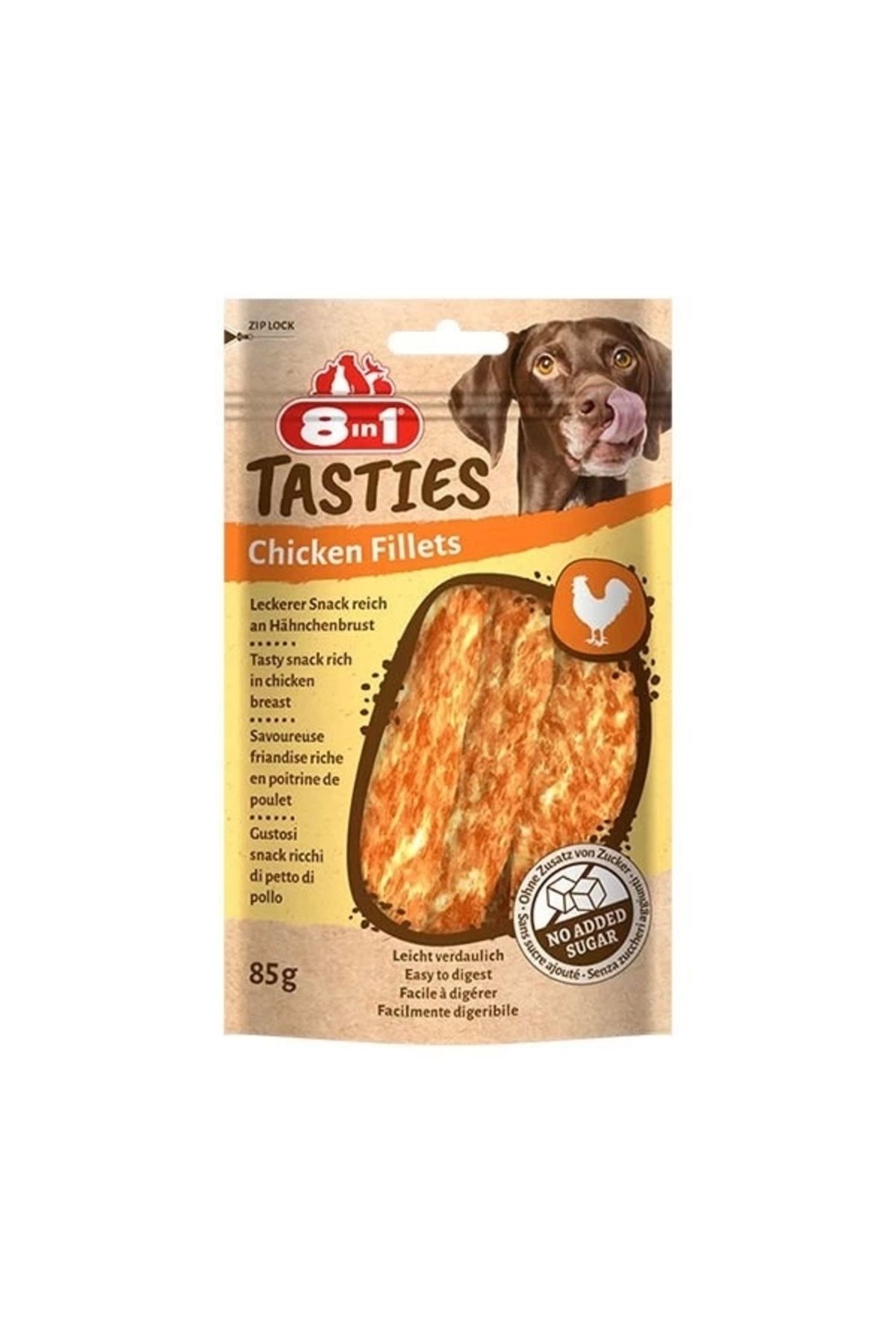 YNT İthalat 8in1 Tasties Chicken Fillets Tavuk Fileto Köpek Ödül Maması 85 Gr