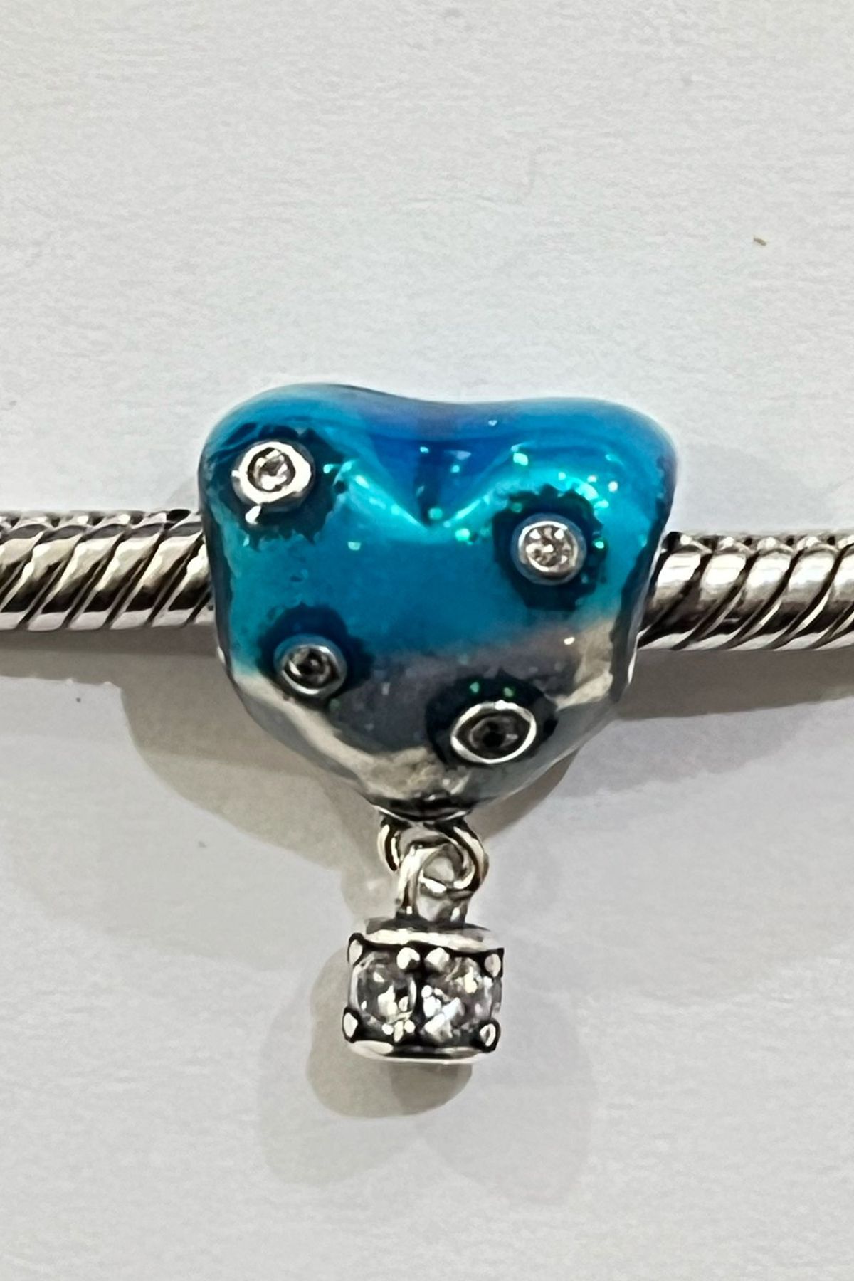 Fubena Mavi ve Gümüş Balon Sallantılı Charm