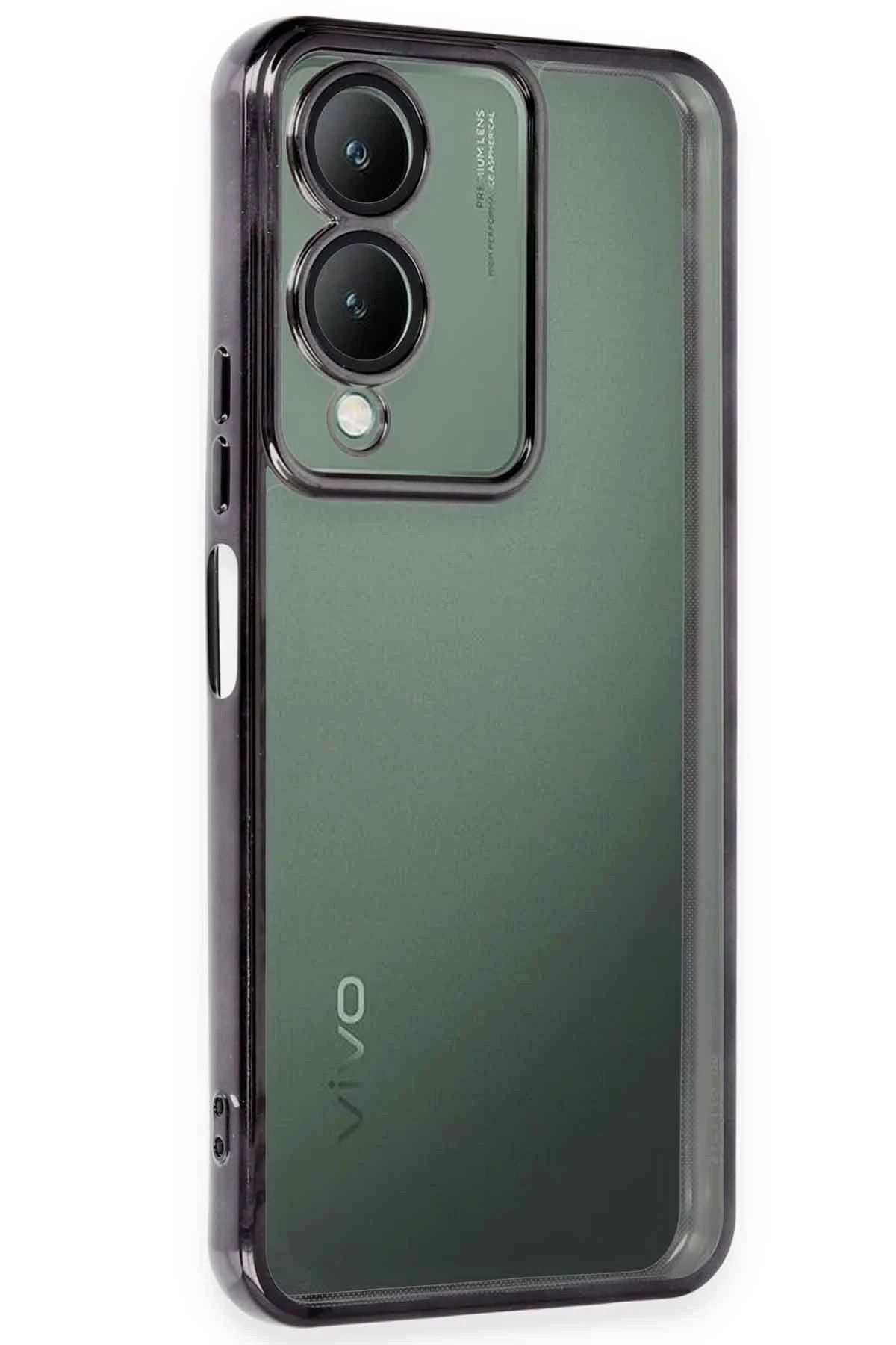 NewFace Vivo Y17S Kılıf Lensli Silikon - Siyah FERRG