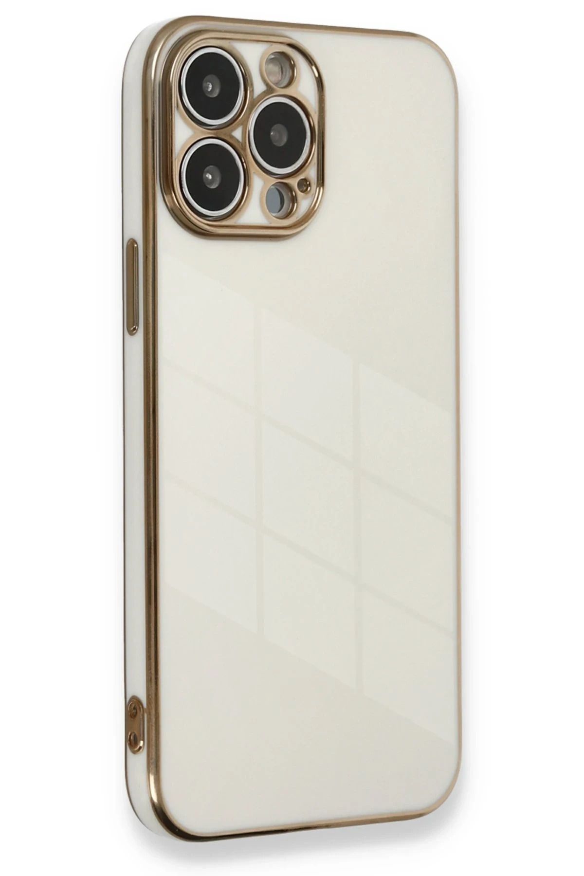 NewFace iPhone 13 Pro Kılıf Volet Silikon - Beyaz NRMSA