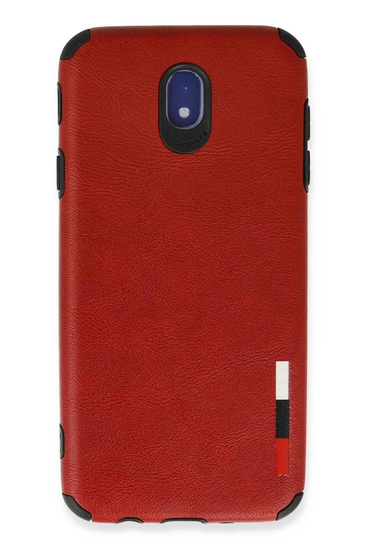 NewFace Samsung Galaxy J7 Pro / J730 Kılıf Loop Deri Silikon - Kırmızı JOJUA