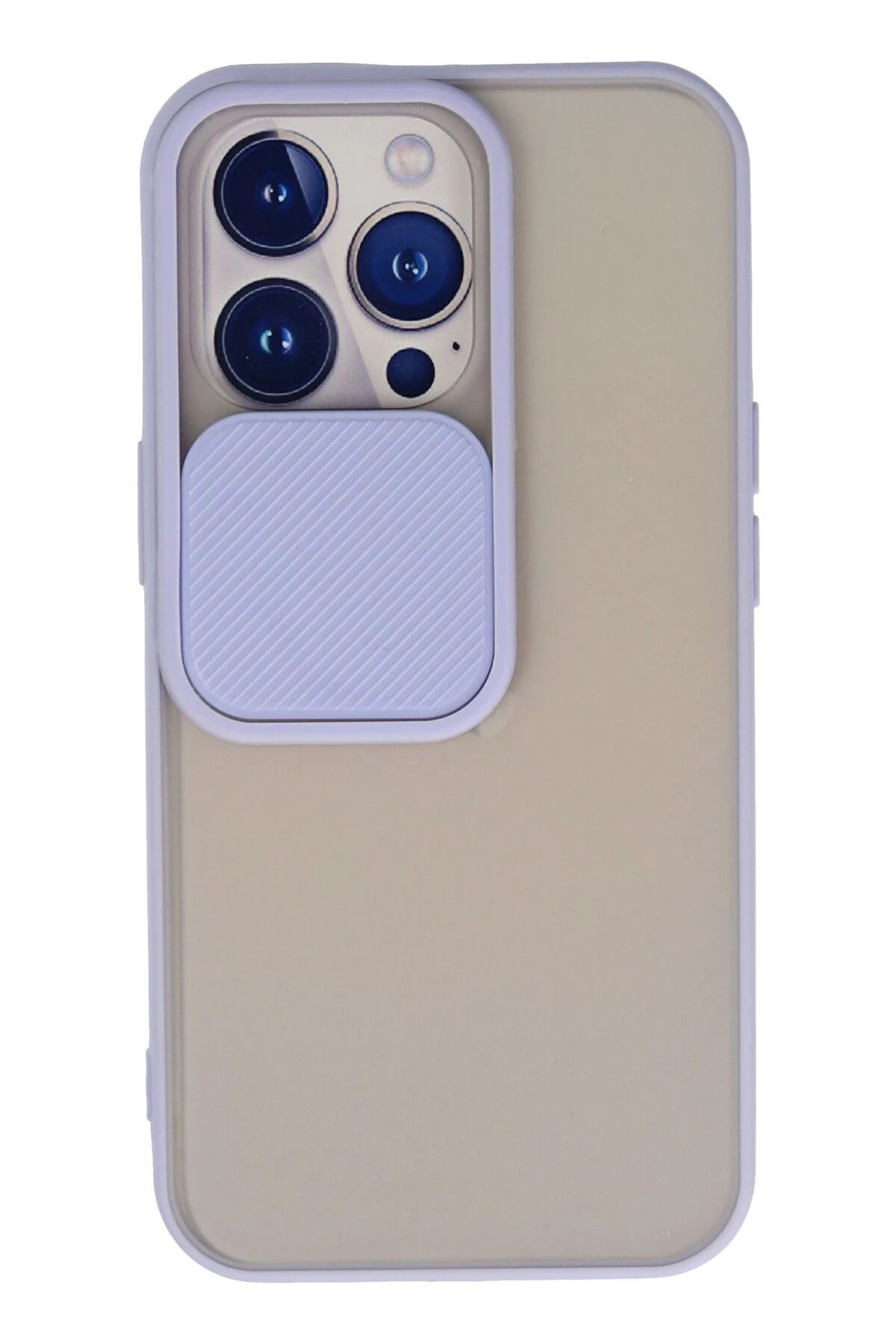 NewFace iPhone 13 Pro Kılıf Palm Buzlu Kamera Sürgülü Silikon - Lila JOJUA