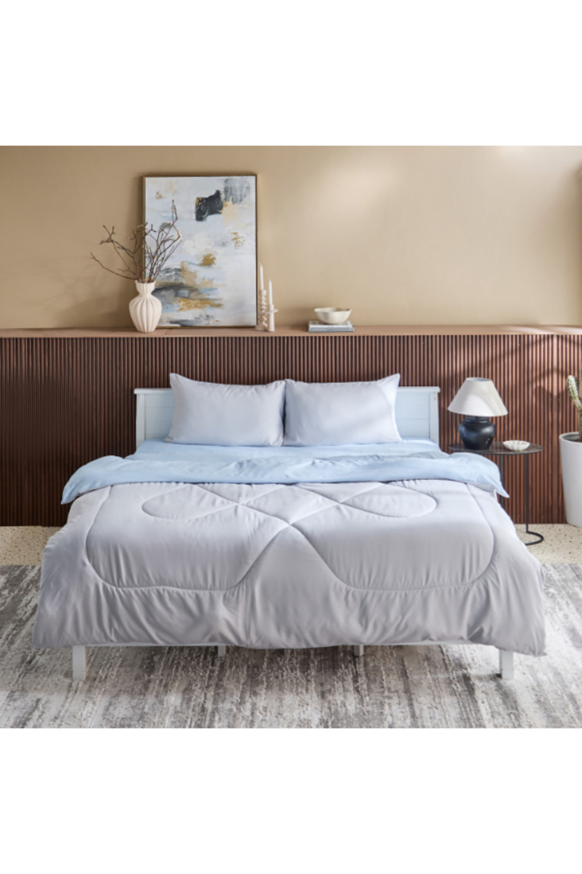 Home Box Derby 3-Piece Reversible Microfiber King Comforter Set 220x240 cm