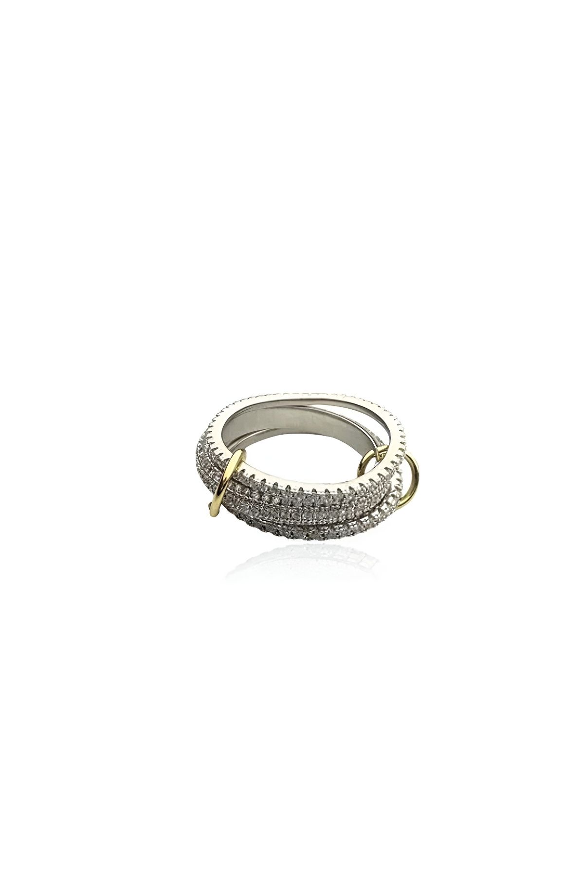Nyla Design-Spinelli Model All Zircon Stone Plated 3 Piece Ring 2