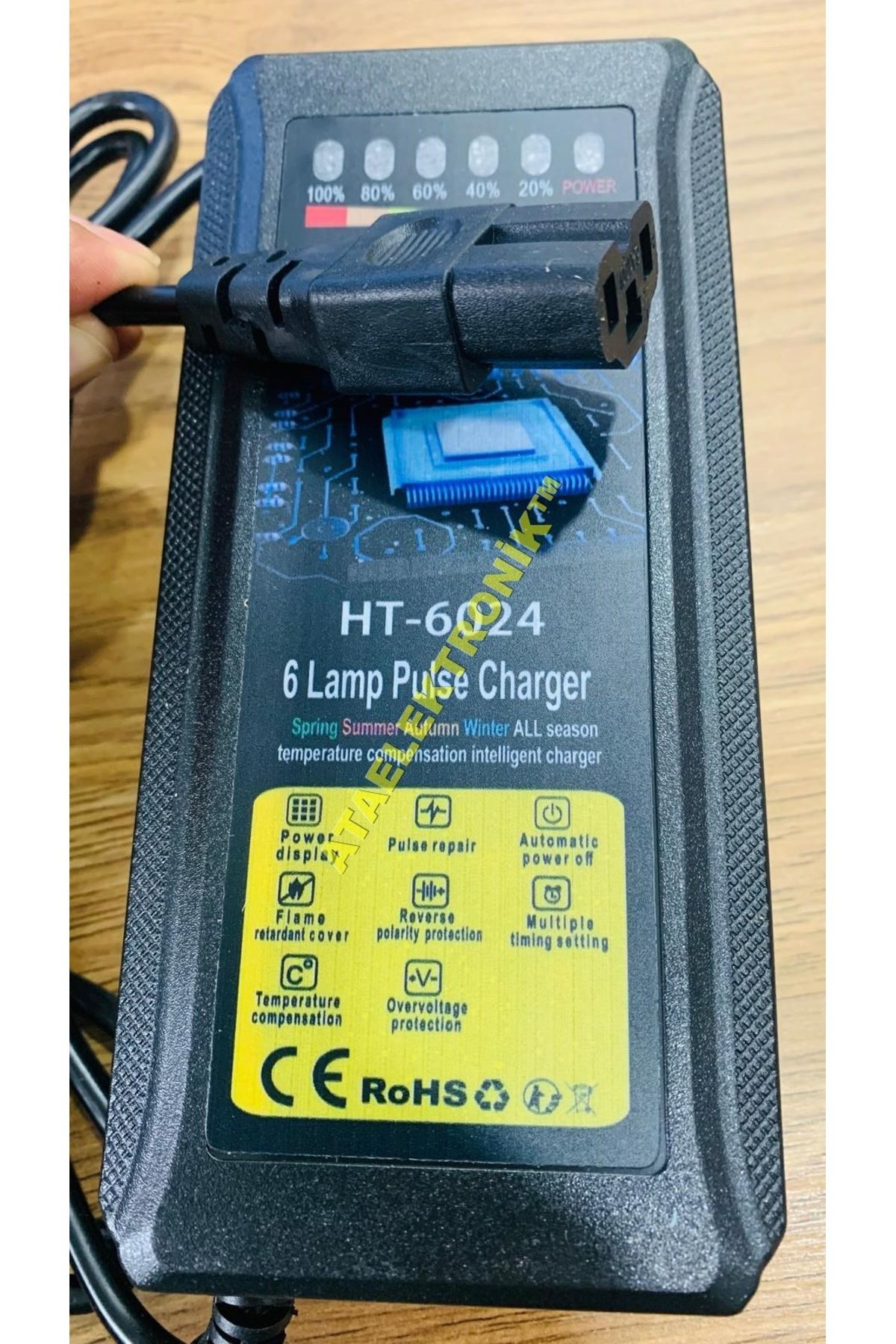 ATAELEKTRONİK 60v 24 Ah Şarj Aleti Elektrikli Bisiklet 5 Akülü VOLTA KRAL ARORA FALCON YU Kİ uyumlu