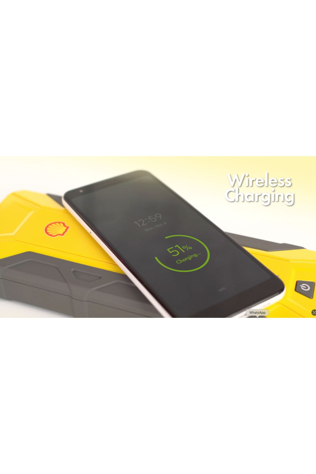 SHELL-Portable Car Jump Starter 12V/1200Ahm with Wireless Mobile Charging 16000mAh, 3 Mode Searching 5