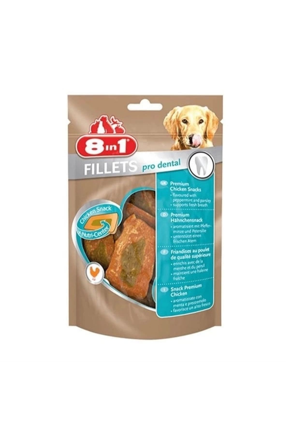 YNT İthalat 8 In 1 Fillets Pro Breath Fileto Tavuklu Köpek Ödül Maması Small 80 Gr