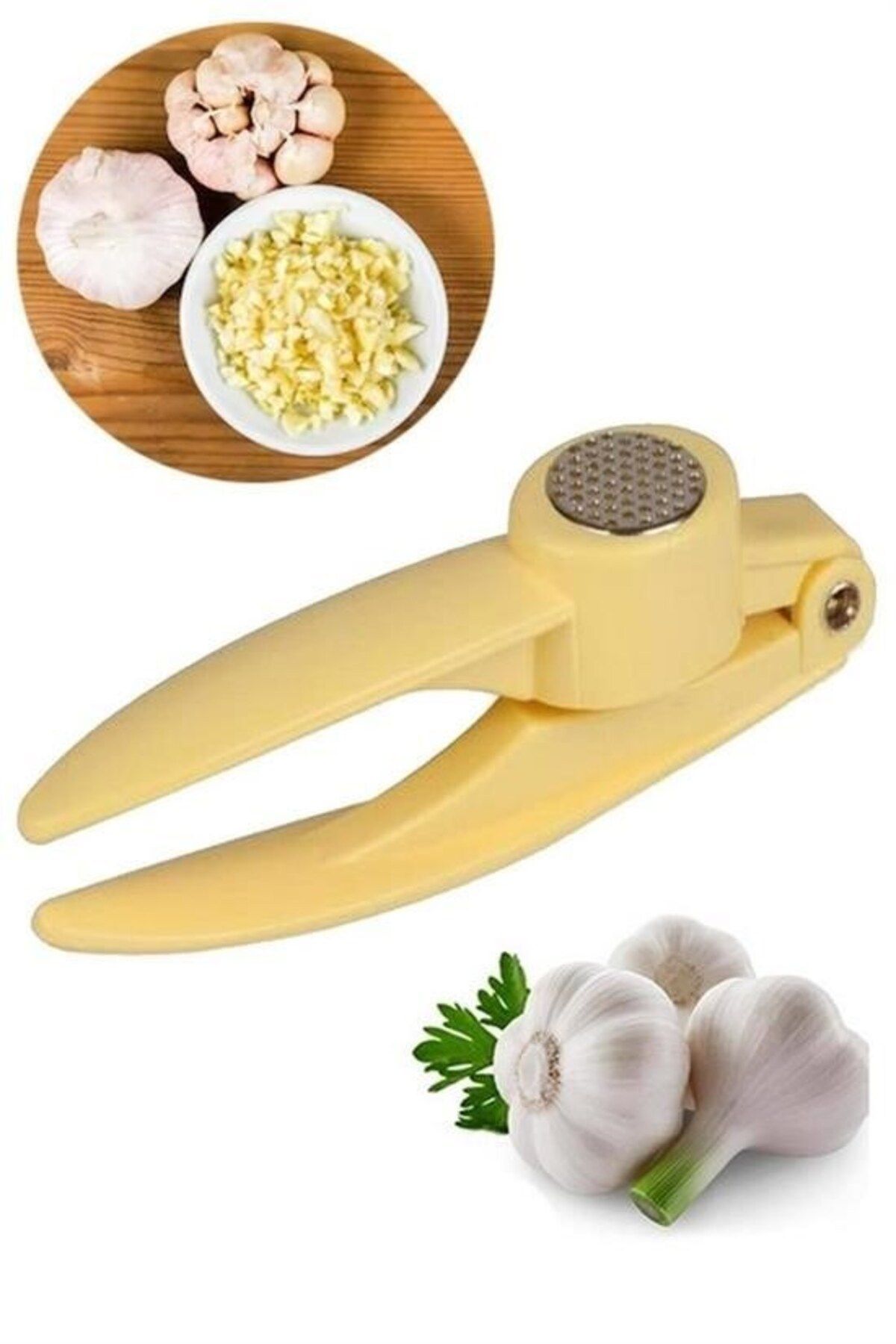 COLLECTİON Sarımsak Ezici Pratik Kolay Yıkanabilir Sarımsak Ezme Aparatı Sarımsak Ezici Pres