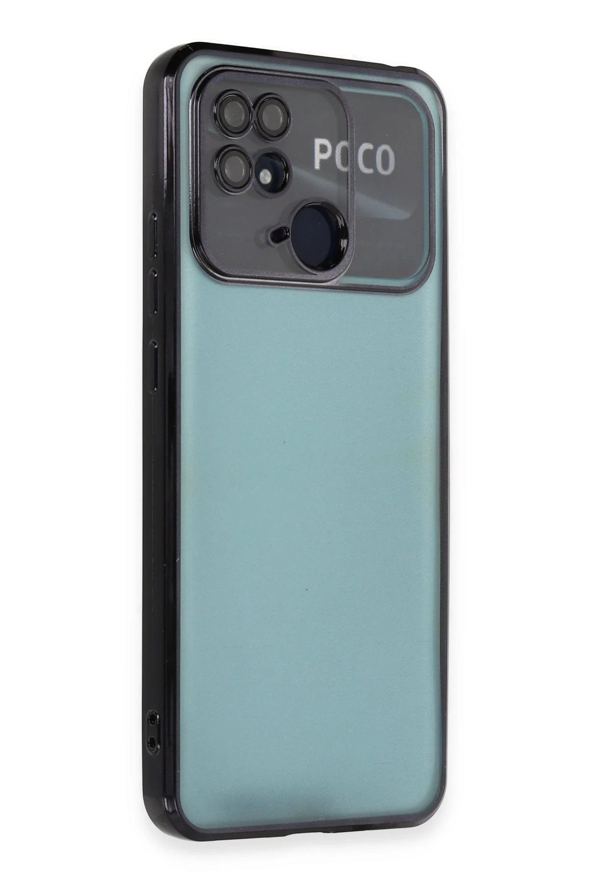 NewFace Xiaomi Redmi 10C Kılıf Lensli Silikon - Siyah JOJUA