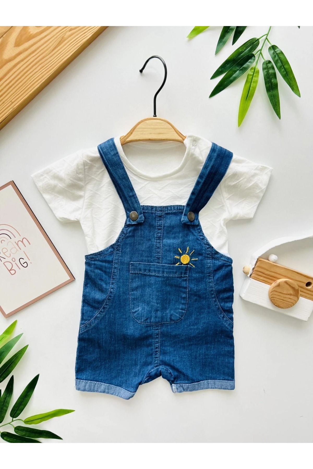Adda Baby Kot Salopet Tulum Yazlık İnce Tshirtli Pamuklu Nakışlı Kız ve Erkek Bebek