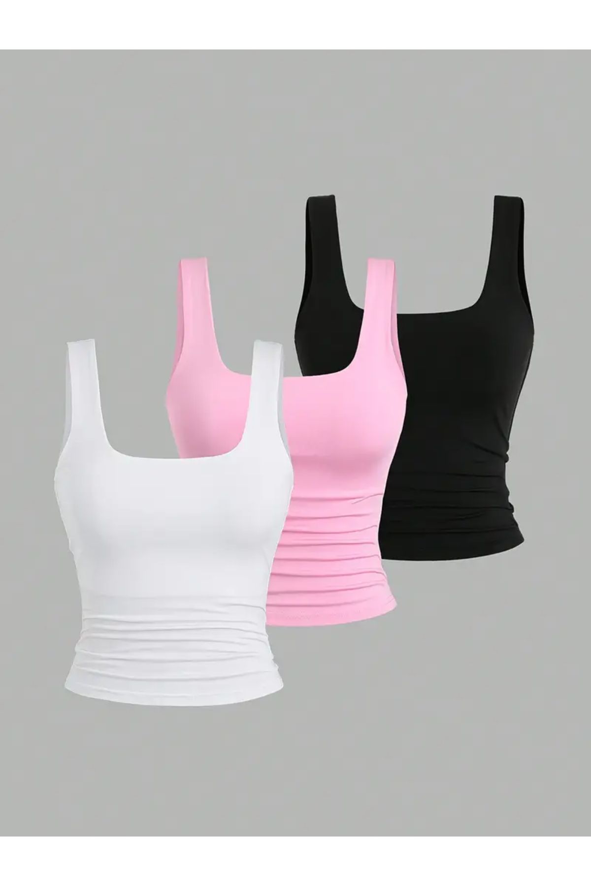 npLStore Kadın 3'lü Likralı Basic Bluz