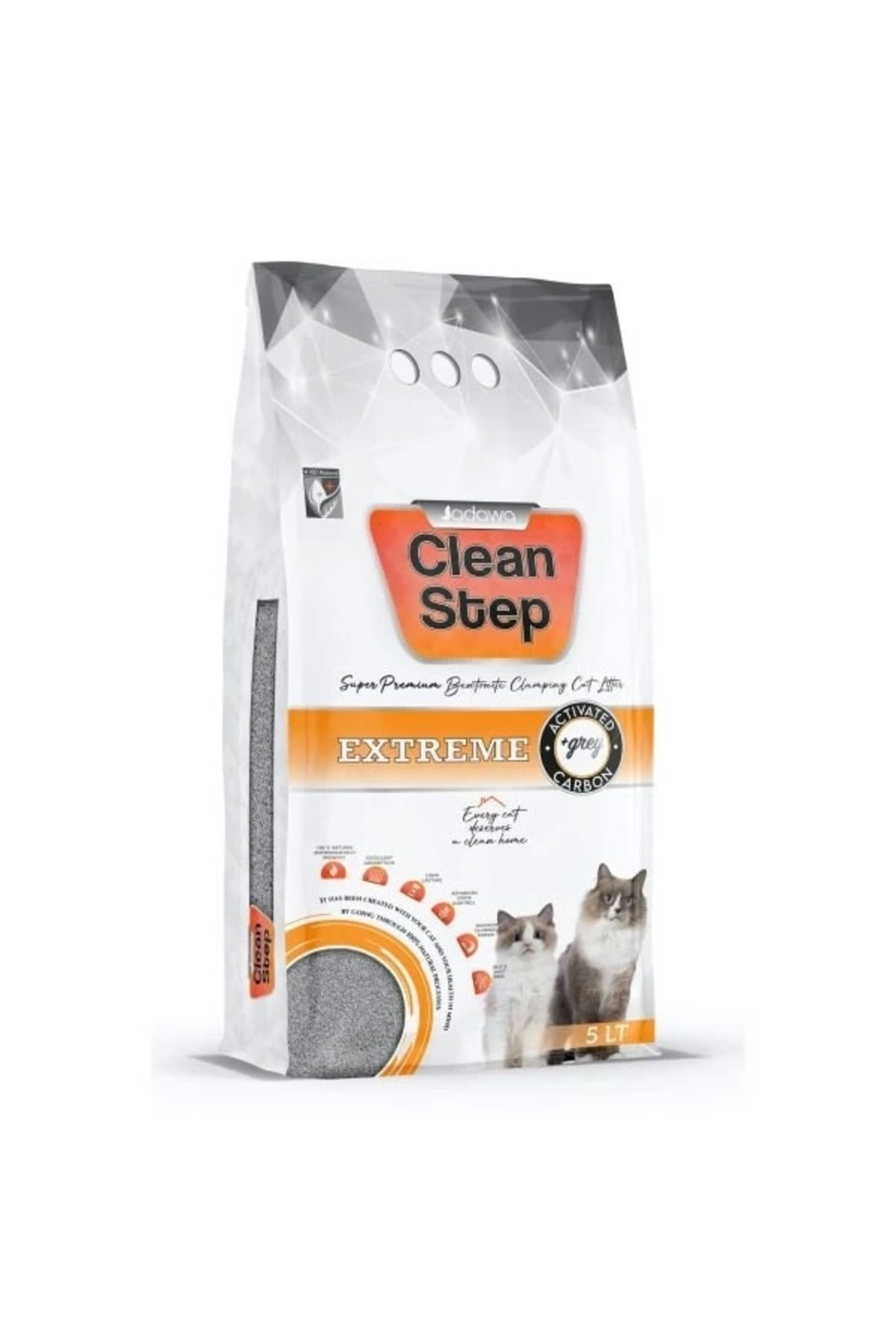 YNT İthalat Clean Step Aktif Karbonlu Kokusuz İnce Taneli Topaklanan Bentonit Kedi Kumu 5 Lt