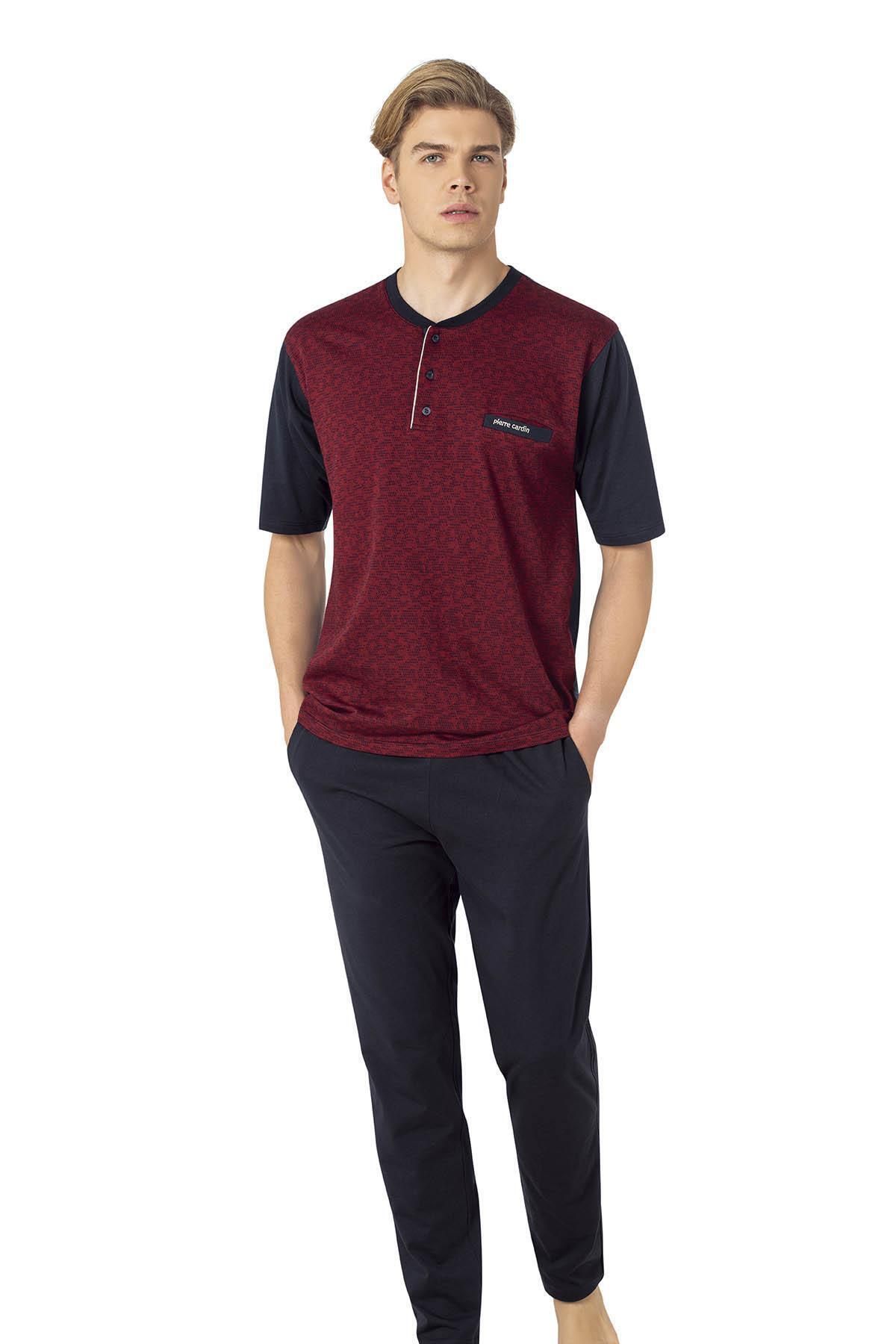 Pierre Cardin %100 Pamuk 3'lü Jakarlı Erkek Pijama Takım, Kutulu Gönderilir