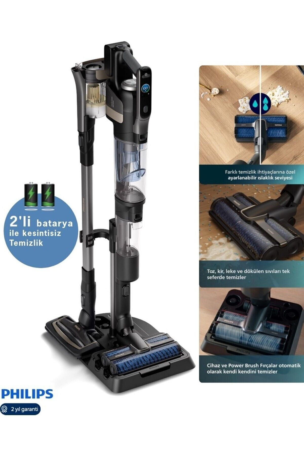 Philips Islak-kuru Vacuum, Islak-kuru Elektrikli Dikey Süpürge 9000-kendini Temizleyen Süpürge