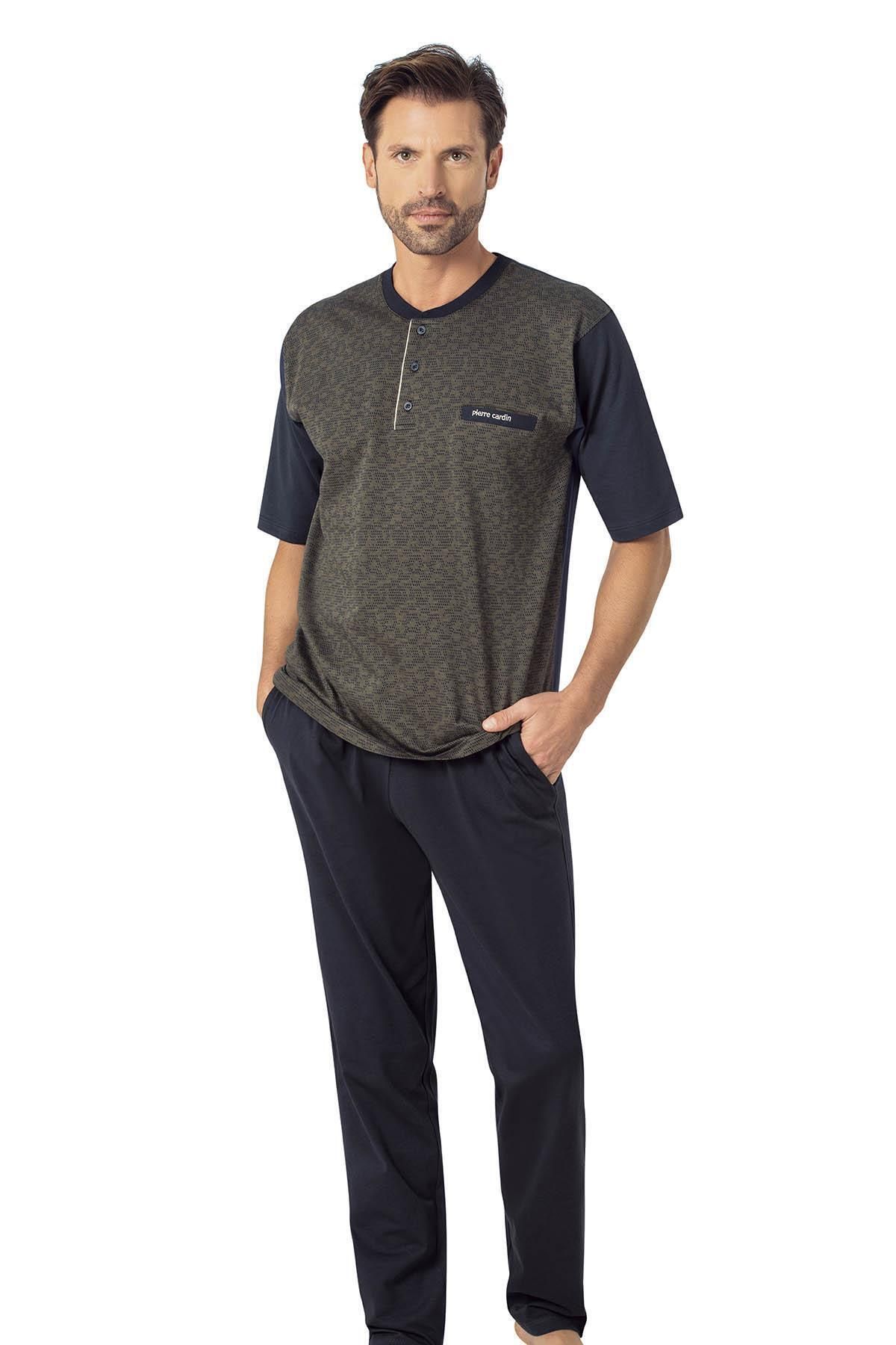 Pierre Cardin %100 Pamuk 3'lü Jakarlı Erkek Pijama Takım, Kutulu Gönderilir