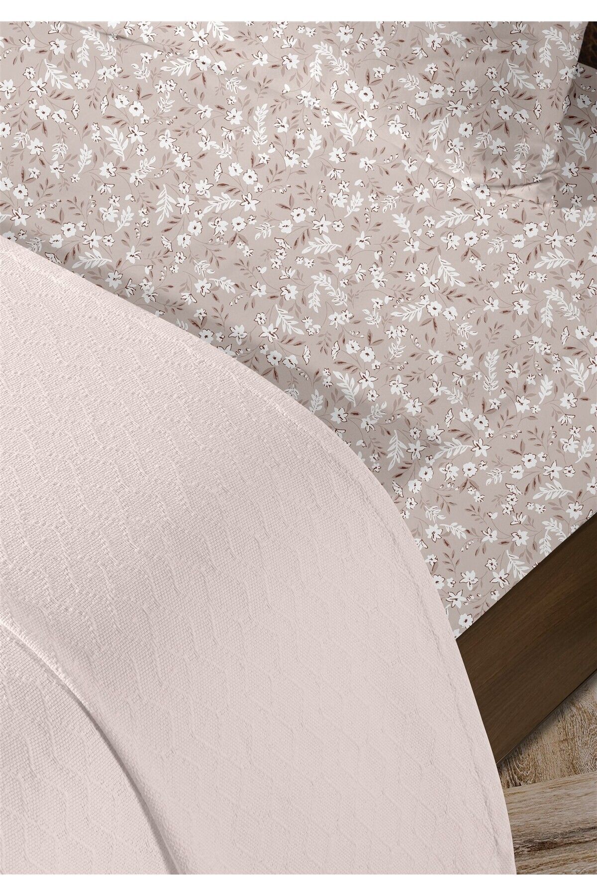 Evim-100% Cotton Olivia Pink Single Pique Set 160 X 230 cm 3
