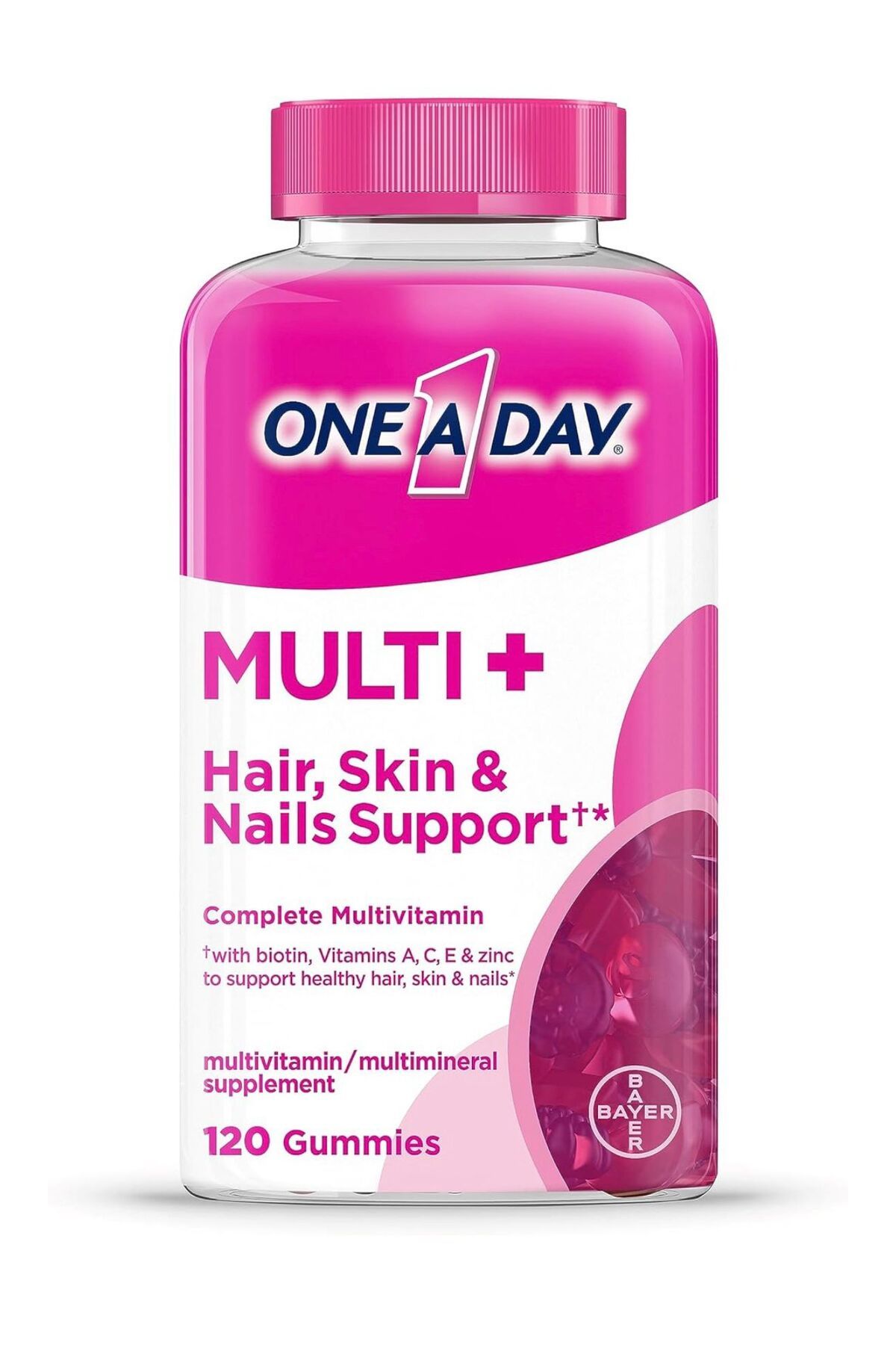 One A Day Multi + Hair Skin & Nails Support ++ 120 Gummies