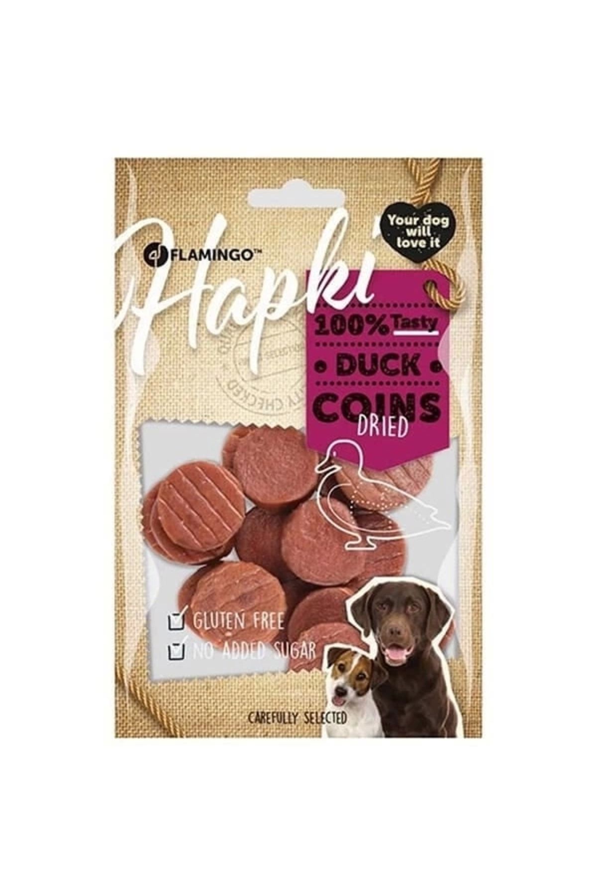 YNT İthalat Flamingo Hapki Glutensiz Ördekli Coin Köpek Ödülü 85 Gr